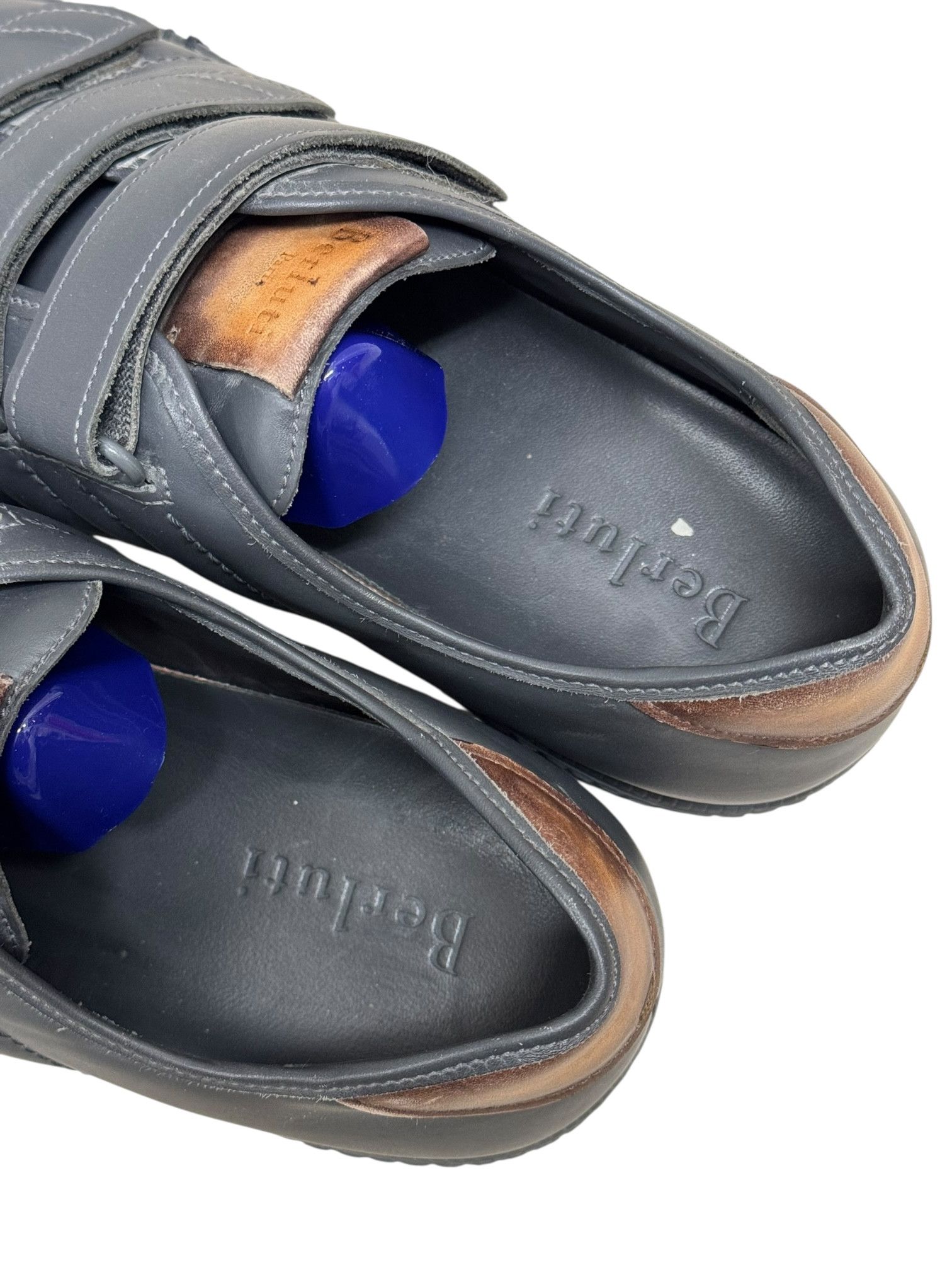 Berluti Berluti Navy Leather Triple Strap Caligraphy Sneakers Size US 9 / EU 42 - 6 Thumbnail