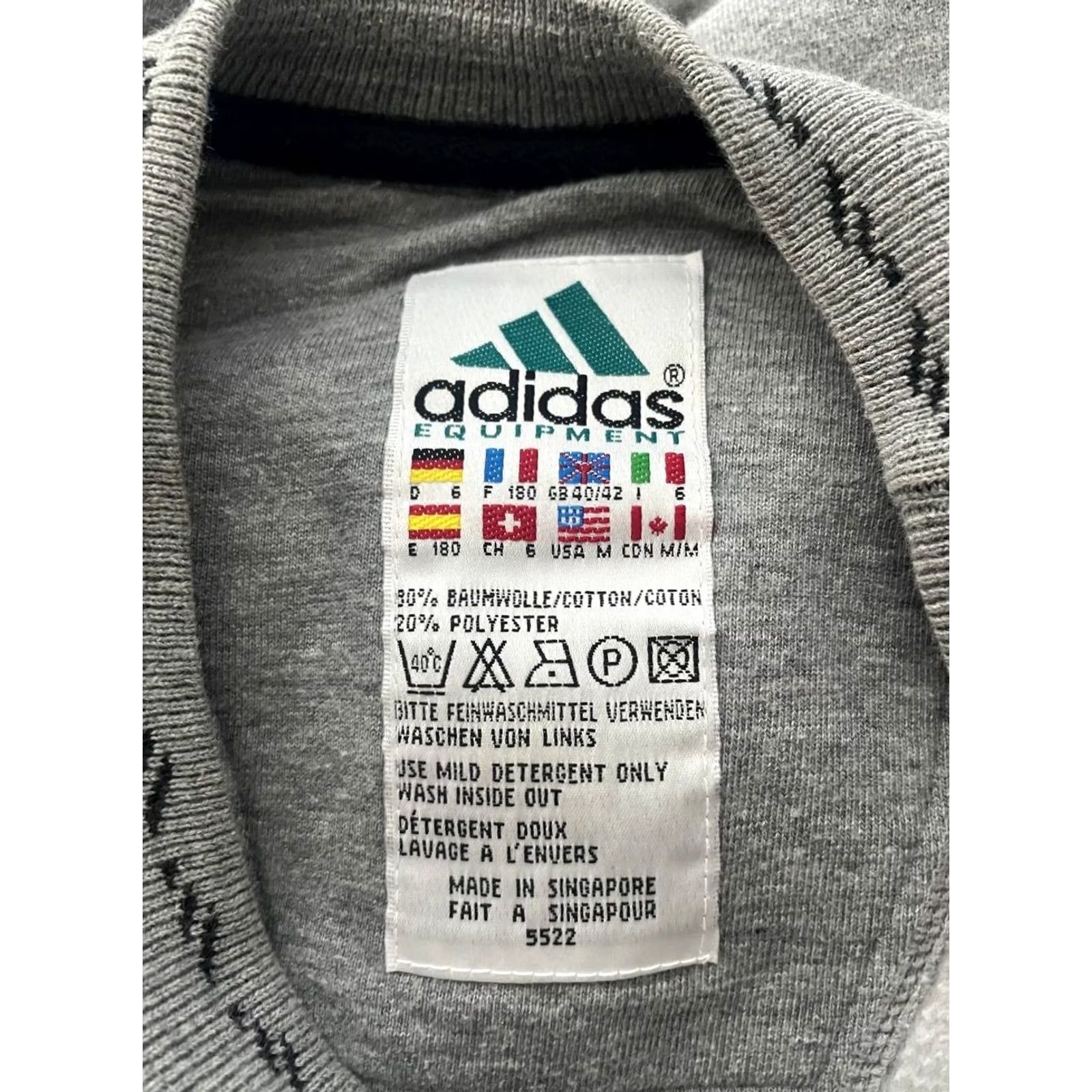 Adidas Adidas Sweatshirt Mens Cotton Crew Neck Gray Long Sleeve M 中 Size US M / EU 48-50 / 2 - 3 Thumbnail