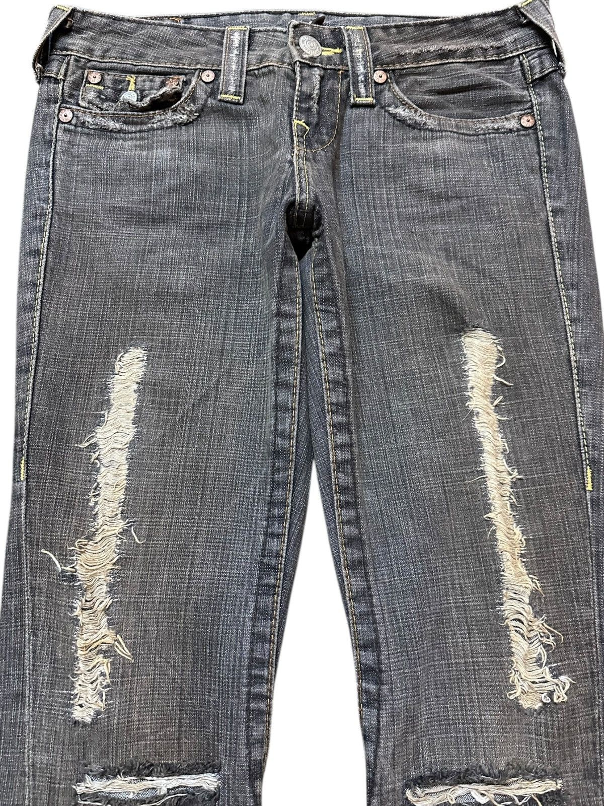 True Religion Vintage True Religion Flare Bootcut Grunge Distressed Denim Size US 31 - 2 Thumbnail