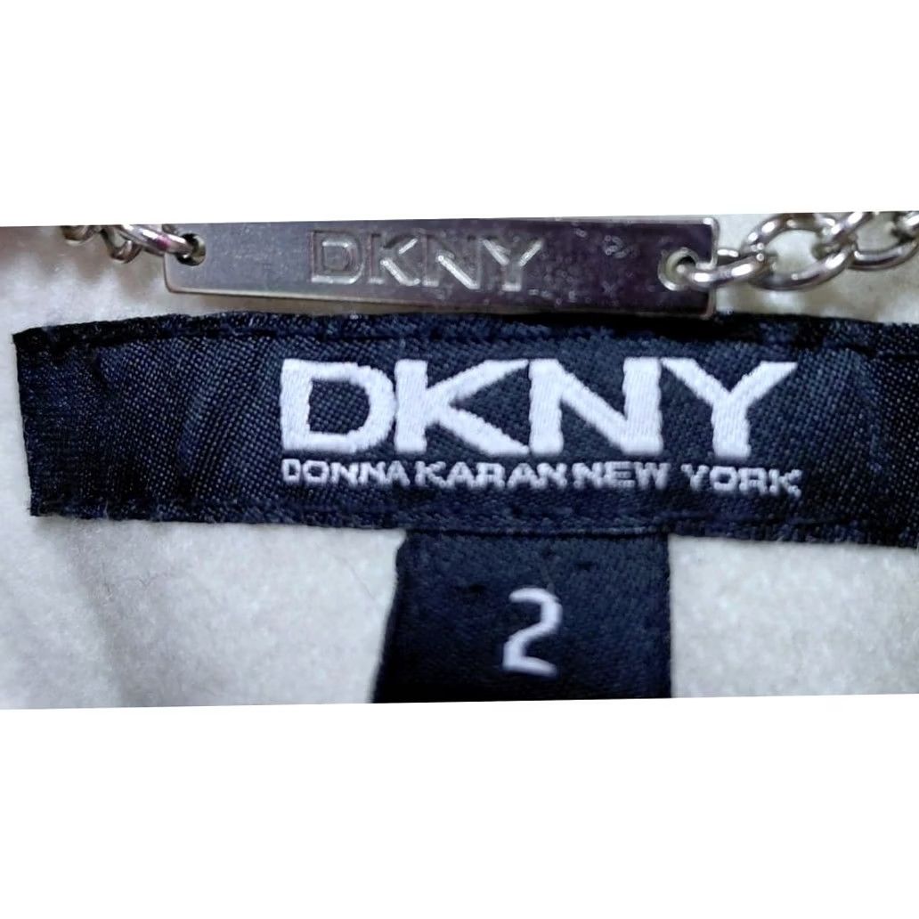 DKNY DKNY Jacket White Solid Ruffle Trim Double Breasted Long Sleeve Women Size 2 means? Size XS / US 0-2 / IT 36-38 - 3 Thumbnail