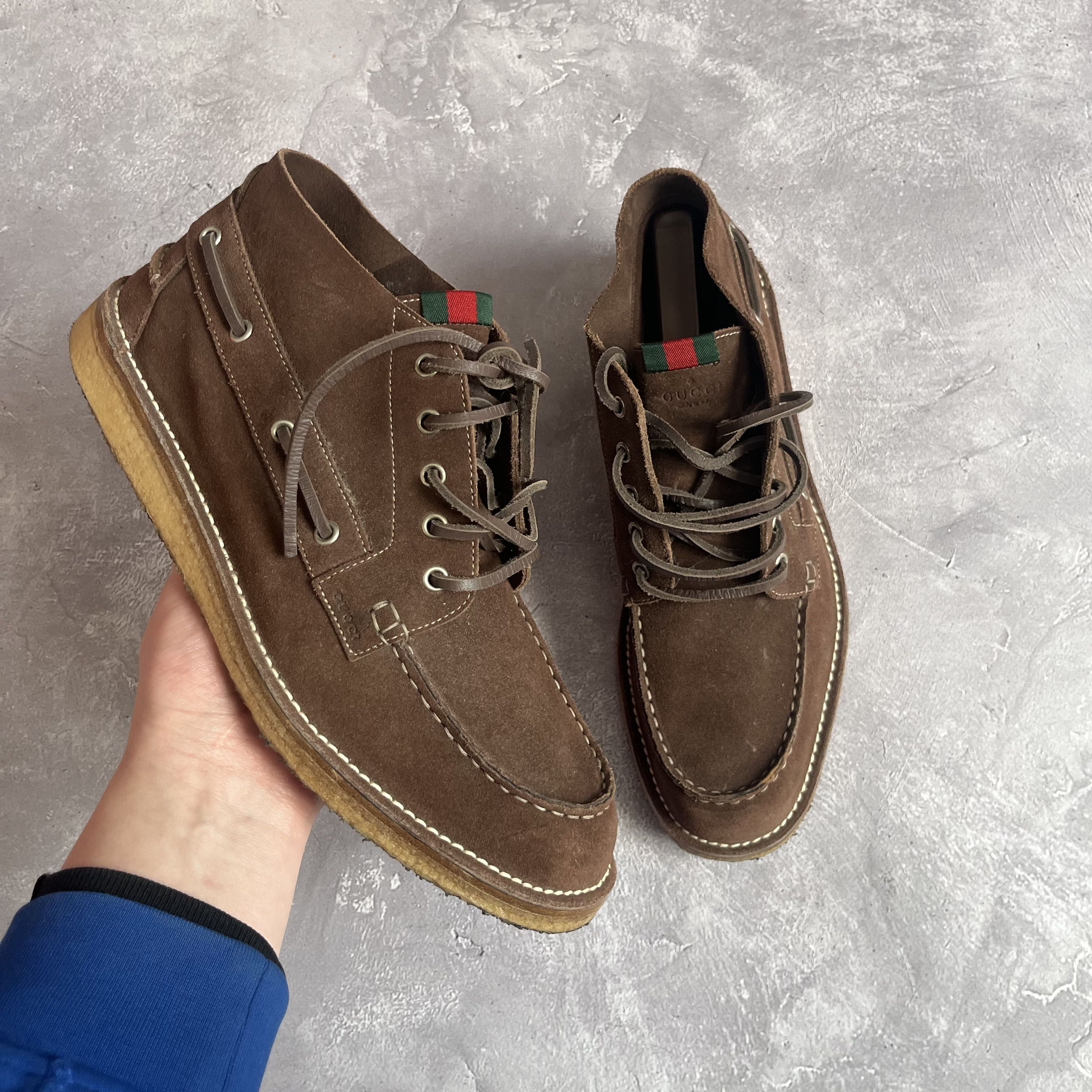 Gucci Gucci Suede Moc Toe Chukka Boots Brown Crepe Sole Size US 10 / EU 43 - 1 Thumbnail