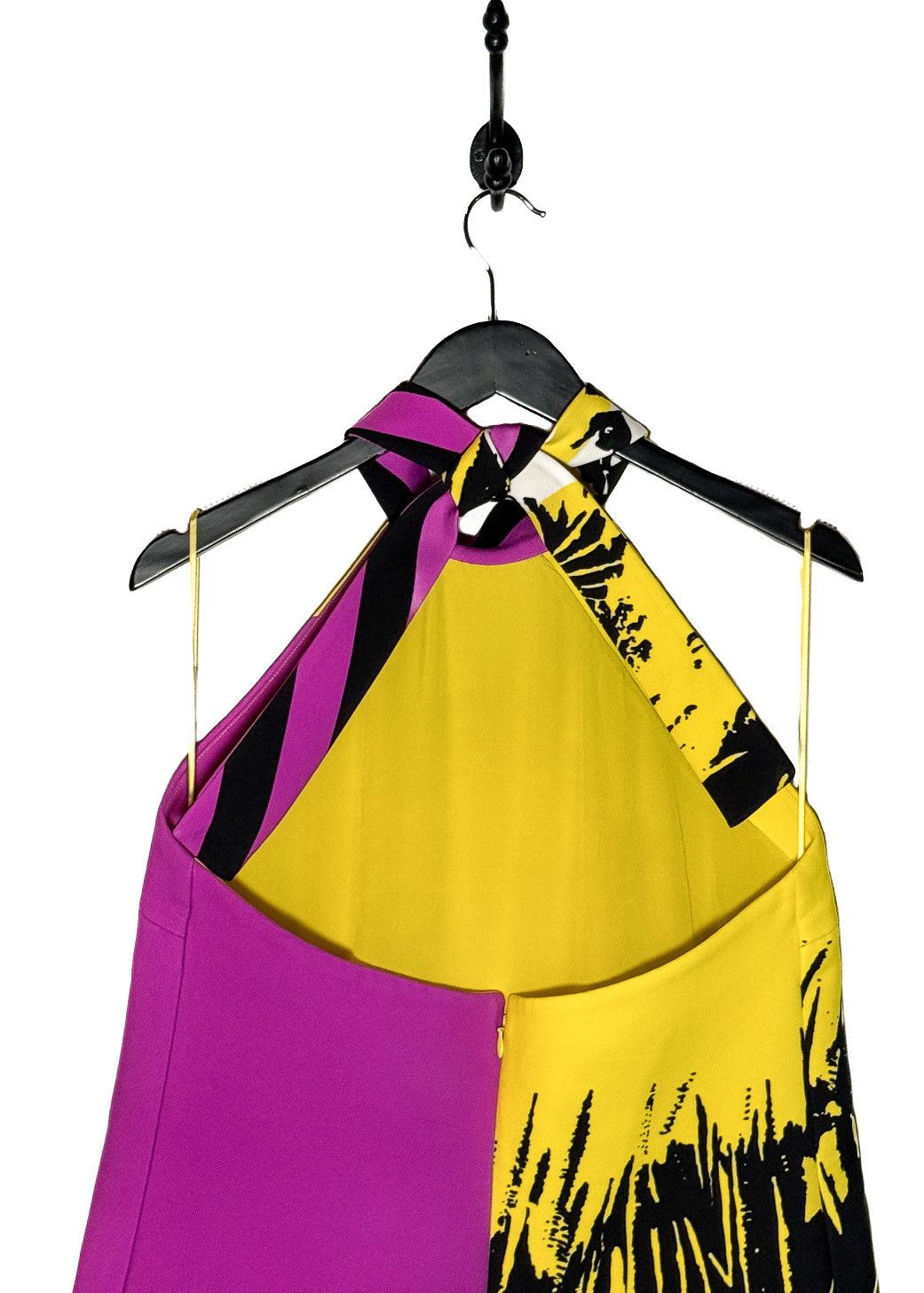 Dior Christian Dior SS22 Runway Yellow Print Halter Mini Dress Size XL / US 12-14 / IT 48-50 - 5 Thumbnail
