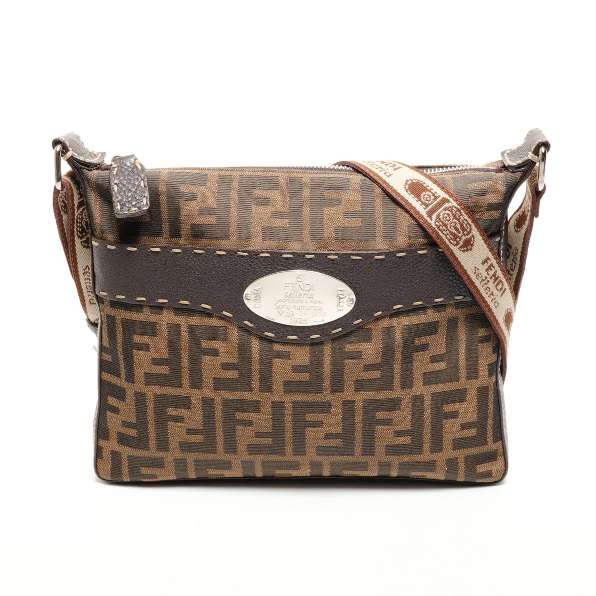 Fendi Fendi Zucca Canvas Shoulder Bag, Brown, WS25916 Size ONE SIZE - 1 Thumbnail