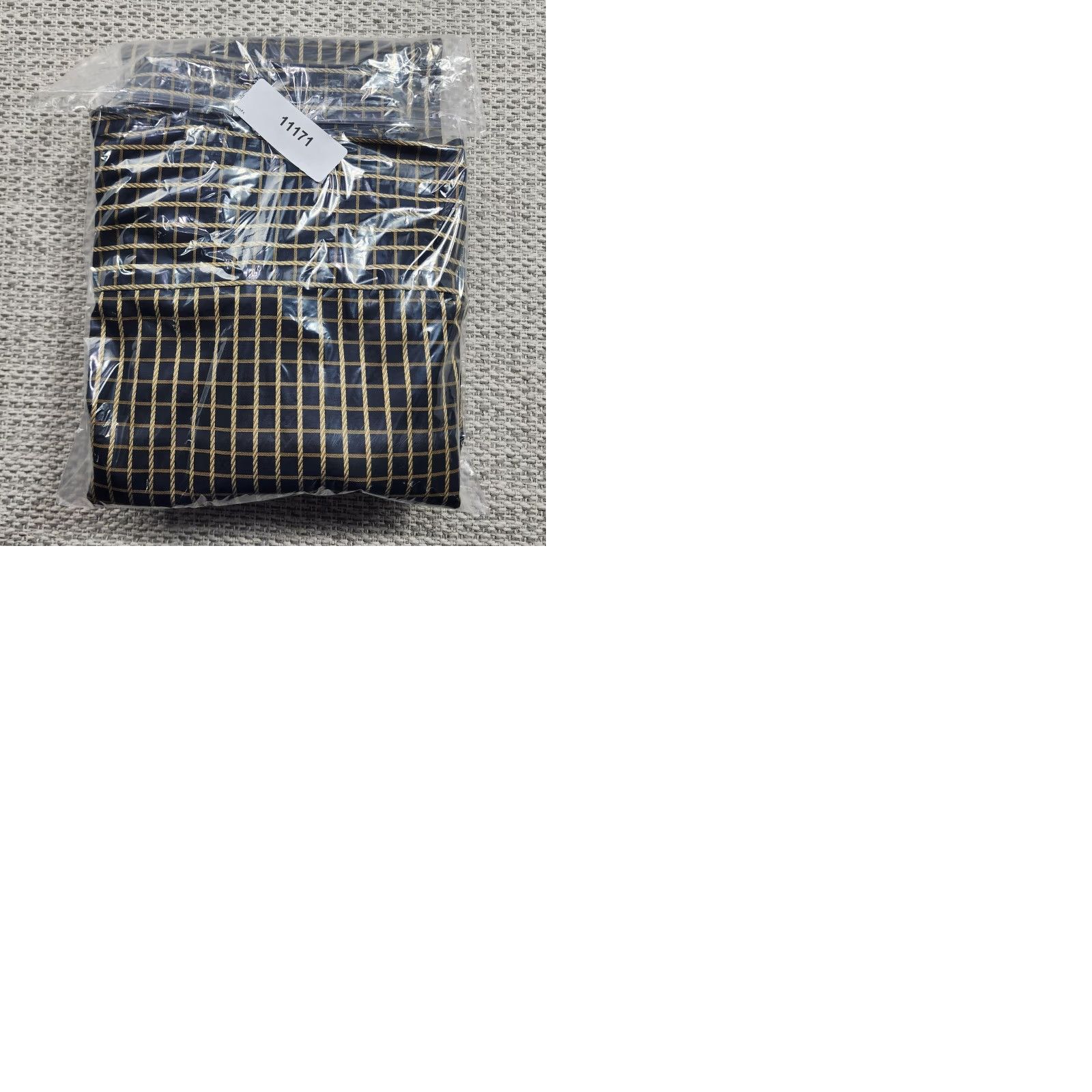 Vintage Riscatto Shirt Mens Large Navy Tan Check Dress Button Up Long Sleeve Cotton Size 42R - 9 Thumbnail