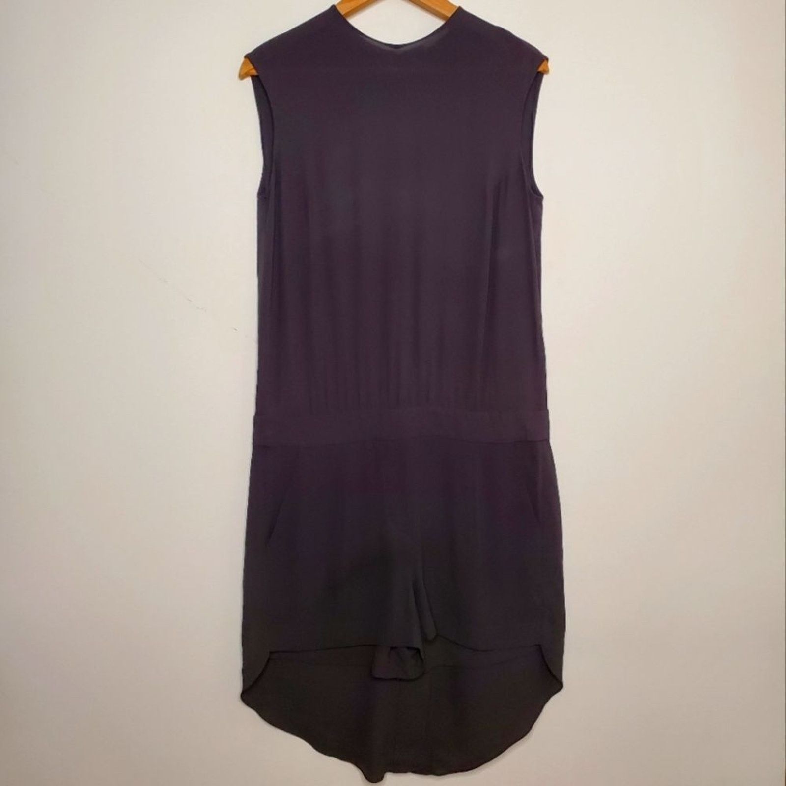 Brunello Cucinelli Brunello Cucinelli Black 100% Silk Skirted Romper Size M Size 30" / US 8 / IT 44 - 1 Thumbnail