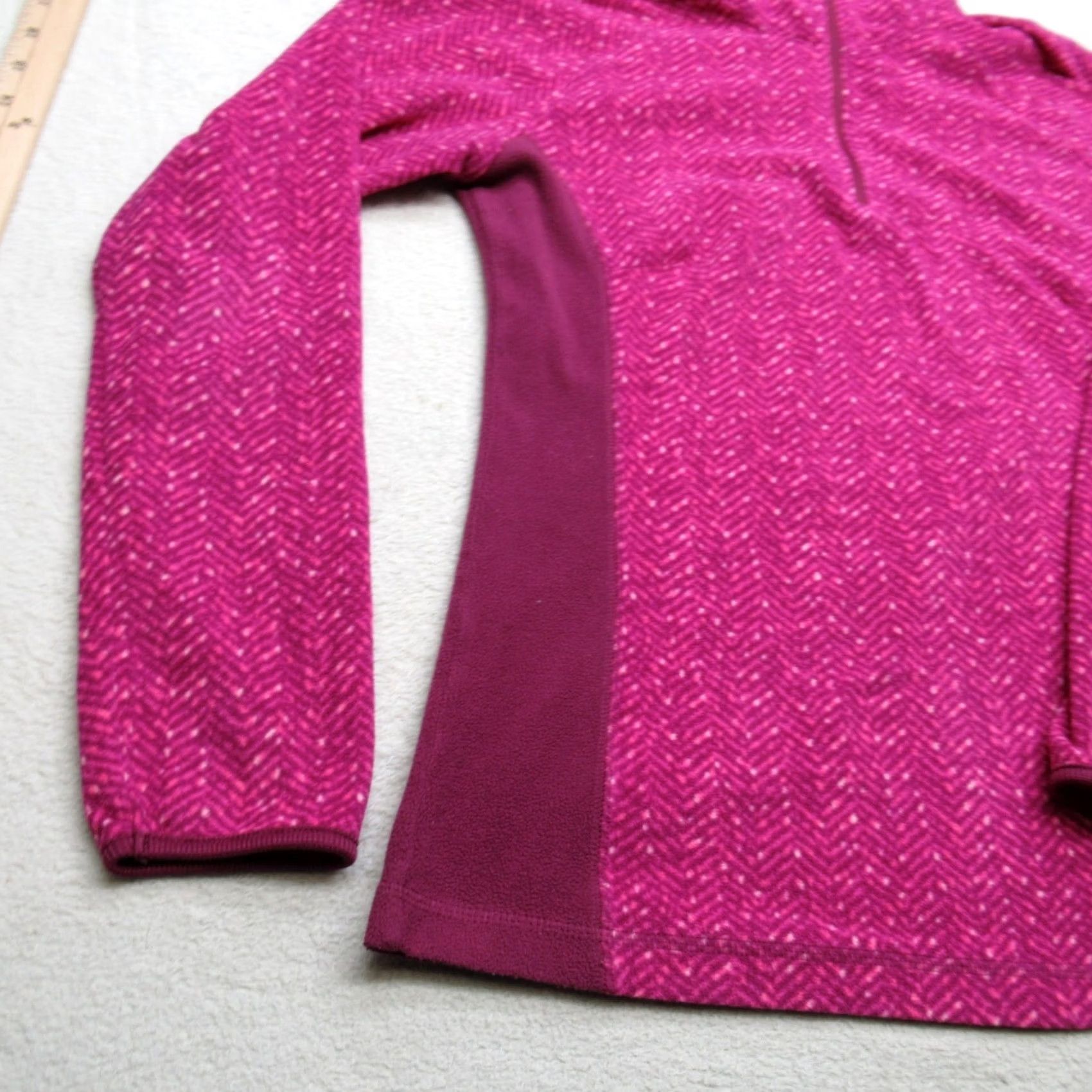 Vintage Columbia Sweatshirt Women Medium Purple Herringbone Chevron 1/4 Zip Fleece Light Size M / US 6-8 / IT 42-44 - 5 Thumbnail