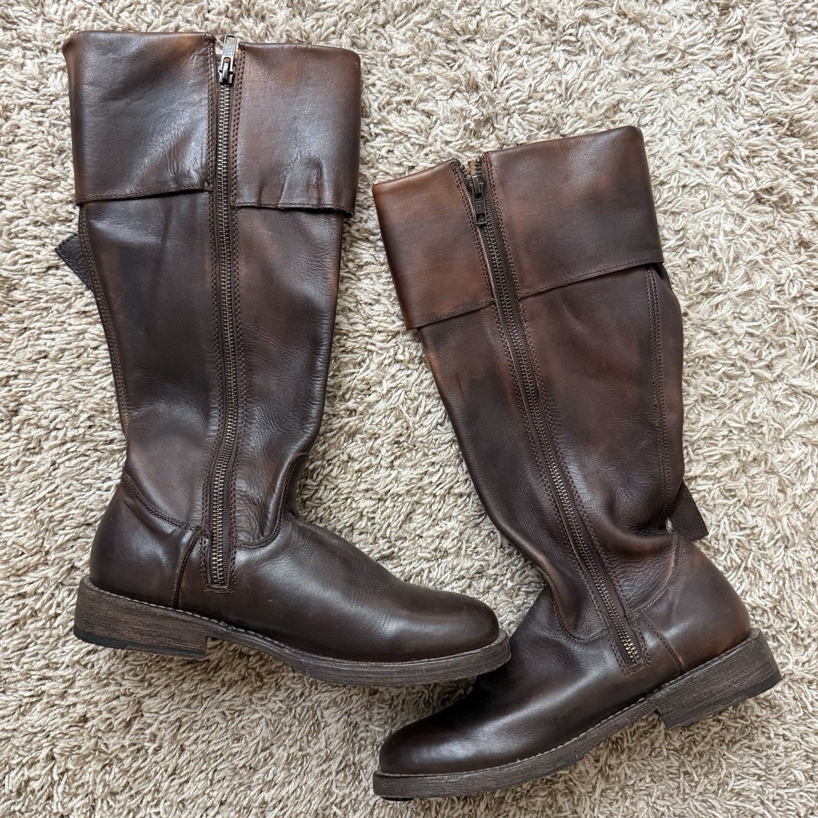 Bed Stu Bed Stu Cobbler Series Riding Boots Brown Leather High Calf Size US 8 / IT 38 - 2 Thumbnail