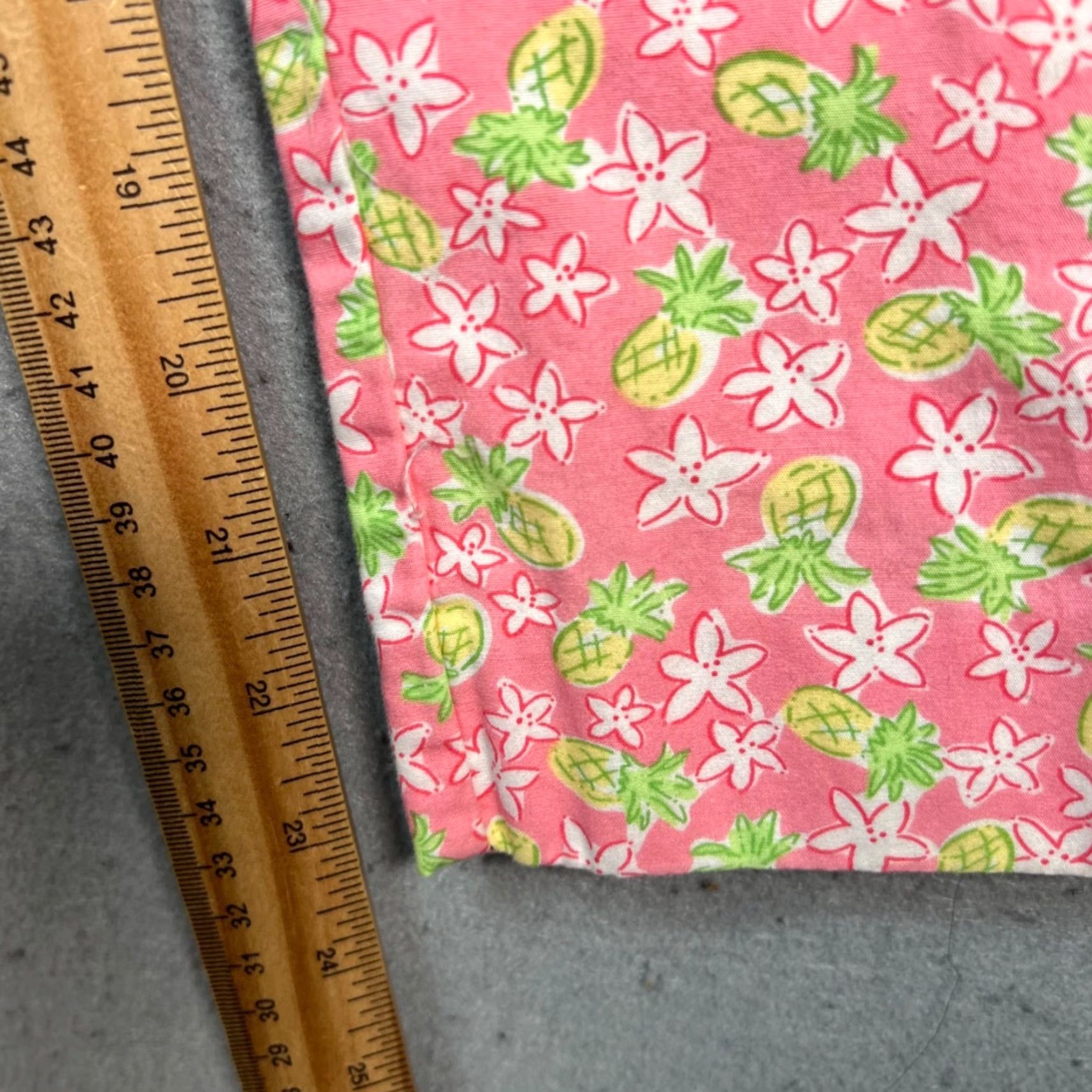 Lilly Pulitzer Lilly Pulitzer Womens 6 Pink & Green Floral Pineapple Print Pants Cotton Cropped Straight Inseam 24 in Summer Beach Size 28" / US 6 / IT 42 - 7 Thumbnail