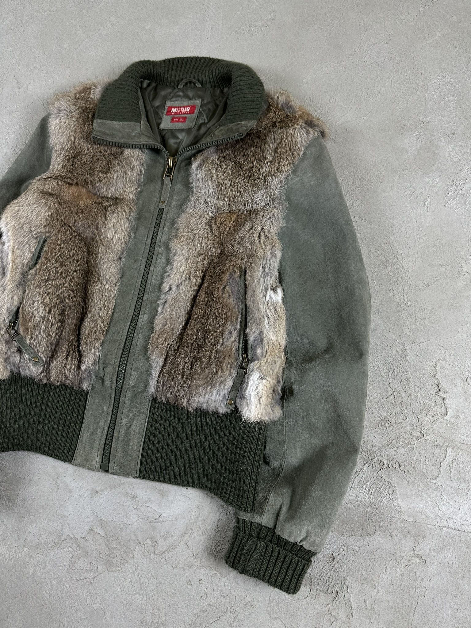 Mustang Vintage Mustang Y2k Real Fur Leather Boxy Bomber Jacket 00s Size M / US 6-8 / IT 42-44 - 3 Thumbnail