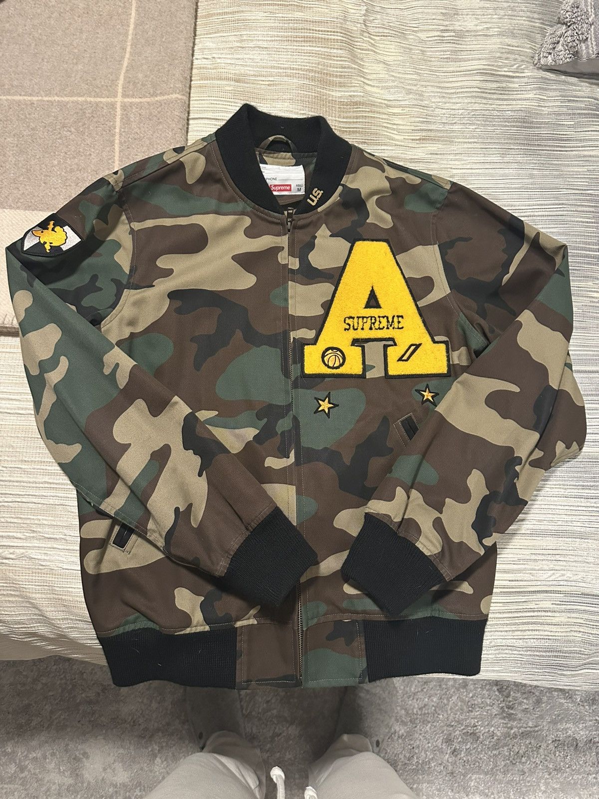 Supreme Cadet Varsity Jacket Camo Supreme Camo Logo Varsity Jacket