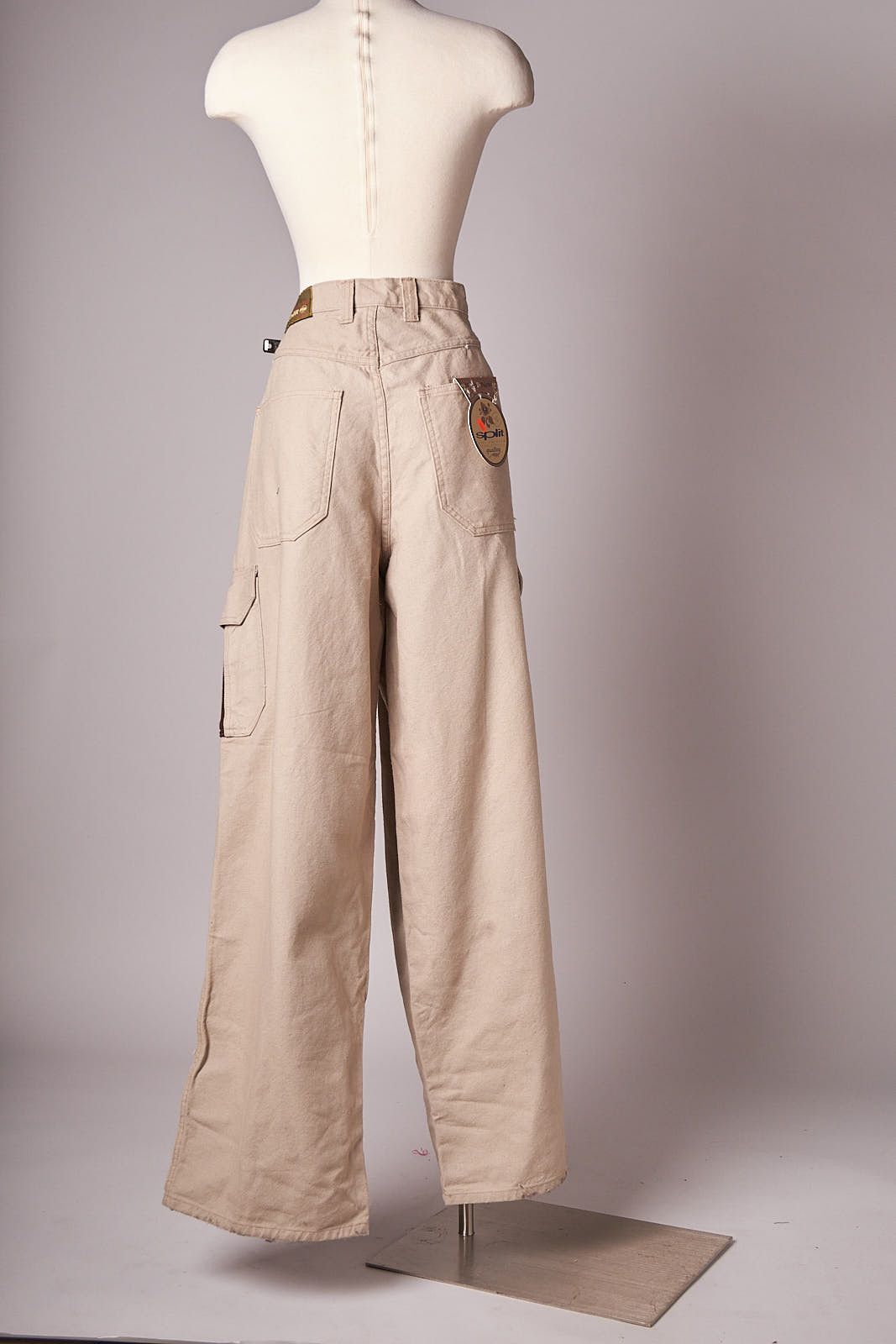 Split 1990s Deadstock Tan Wide Split Skateboarding Cargo Pants Size US 36 / EU 52 - 3 Thumbnail