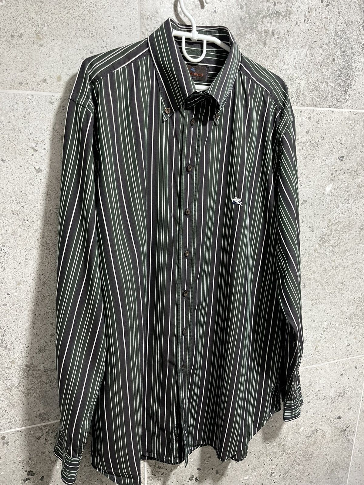 Etro × Vintage Etro Shirt Black Striped Men Size 43 Size US M / EU 48-50 / 2 - 3 Thumbnail
