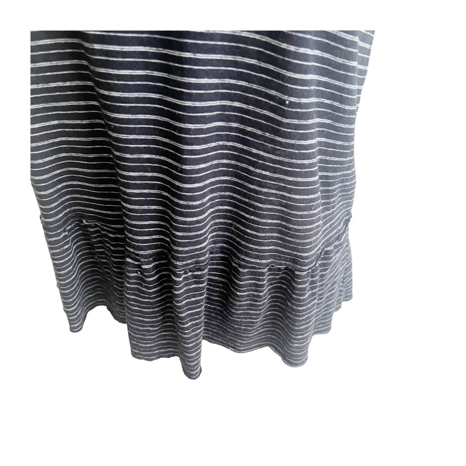 Michael Stars Michael Star Striped Peplum Tank OS Black White Linen Blend Size ONE SIZE - 8 Thumbnail
