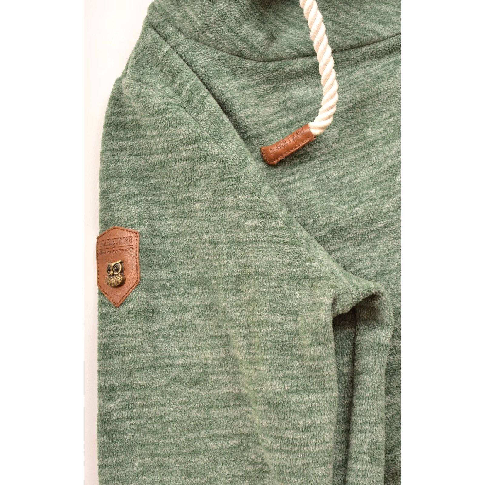 Vintage Naketano Brave New Word Green Fleece Pullover Hoodie Hoody M Women Long Sleeve Hoodie Size M / US 6-8 / IT 42-44 - 3 Thumbnail