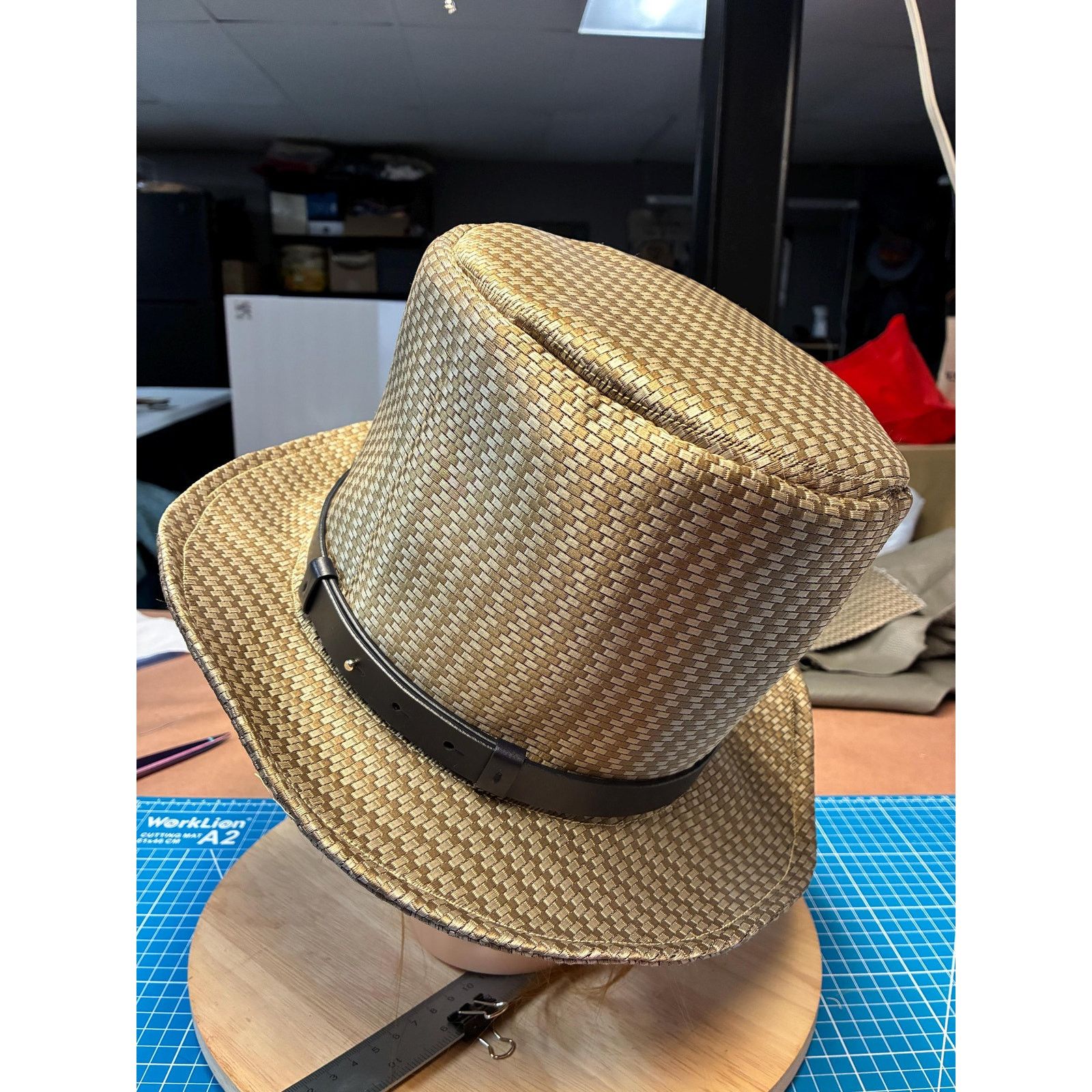 Other Rock & Roll Top Hat, Handcrafted, Gold Woven Western Size ONE SIZE - 5 Thumbnail