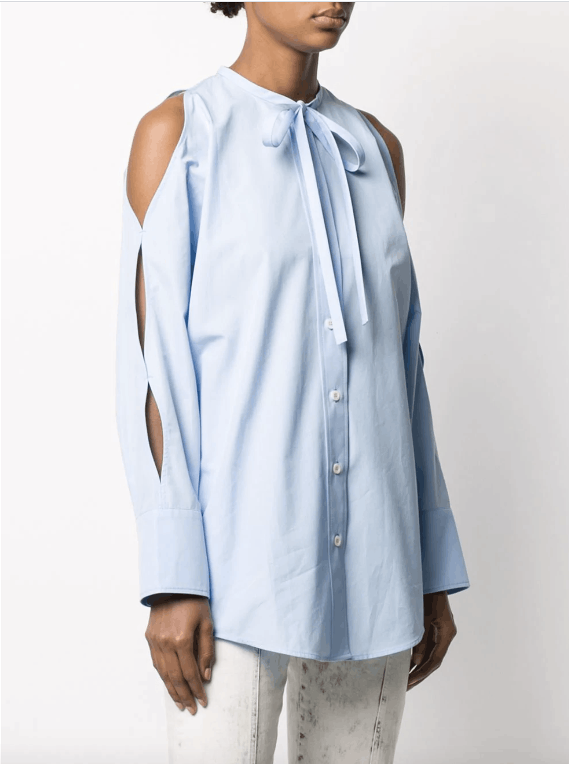 Tie-neck cut out Shirt