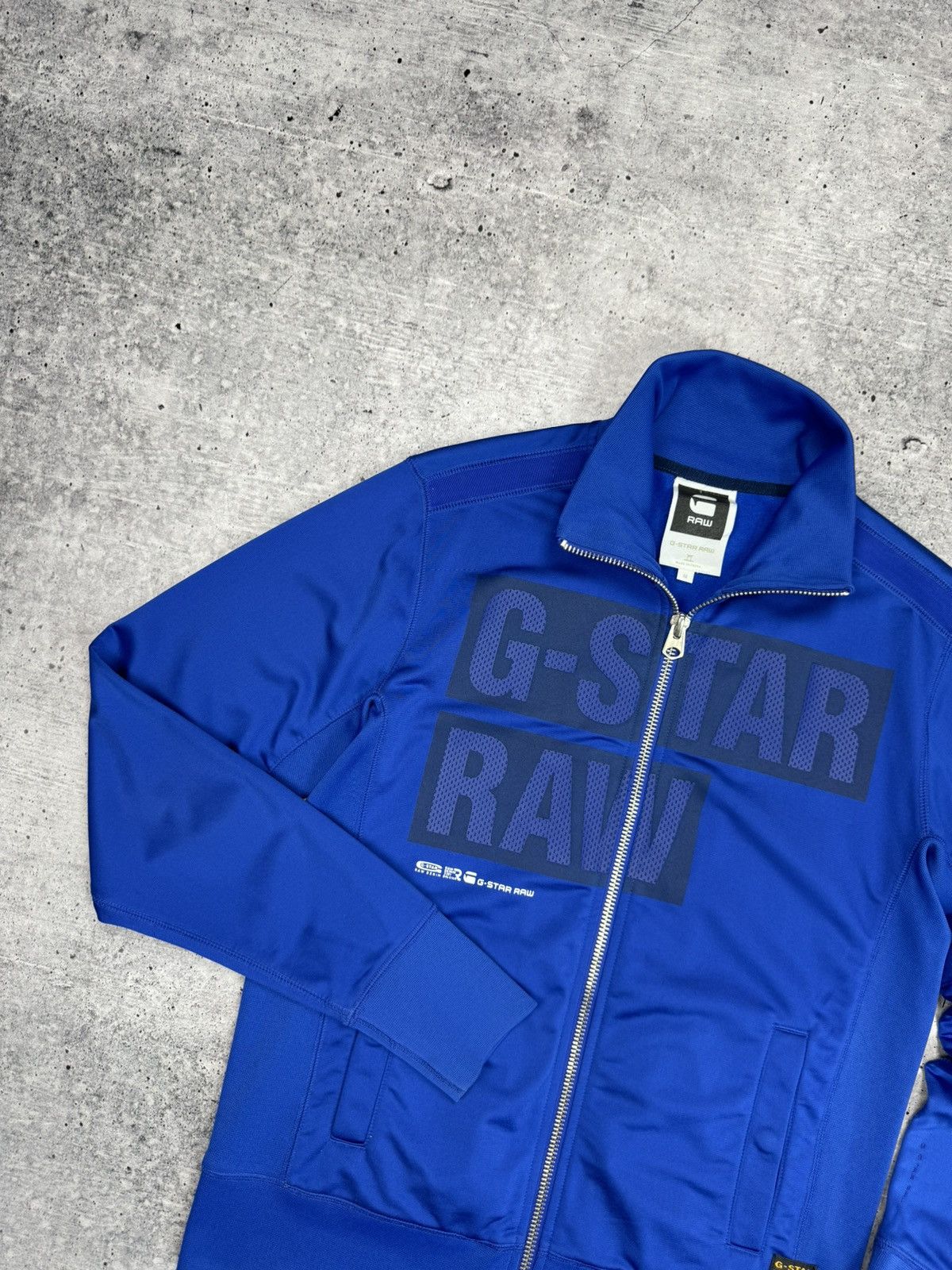 G-Star × Vintage Vintage G-Star Raw Blue Big Logo Y2K Full Zip Sweatshirt Size US M / EU 48-50 / 2 - 3 Thumbnail