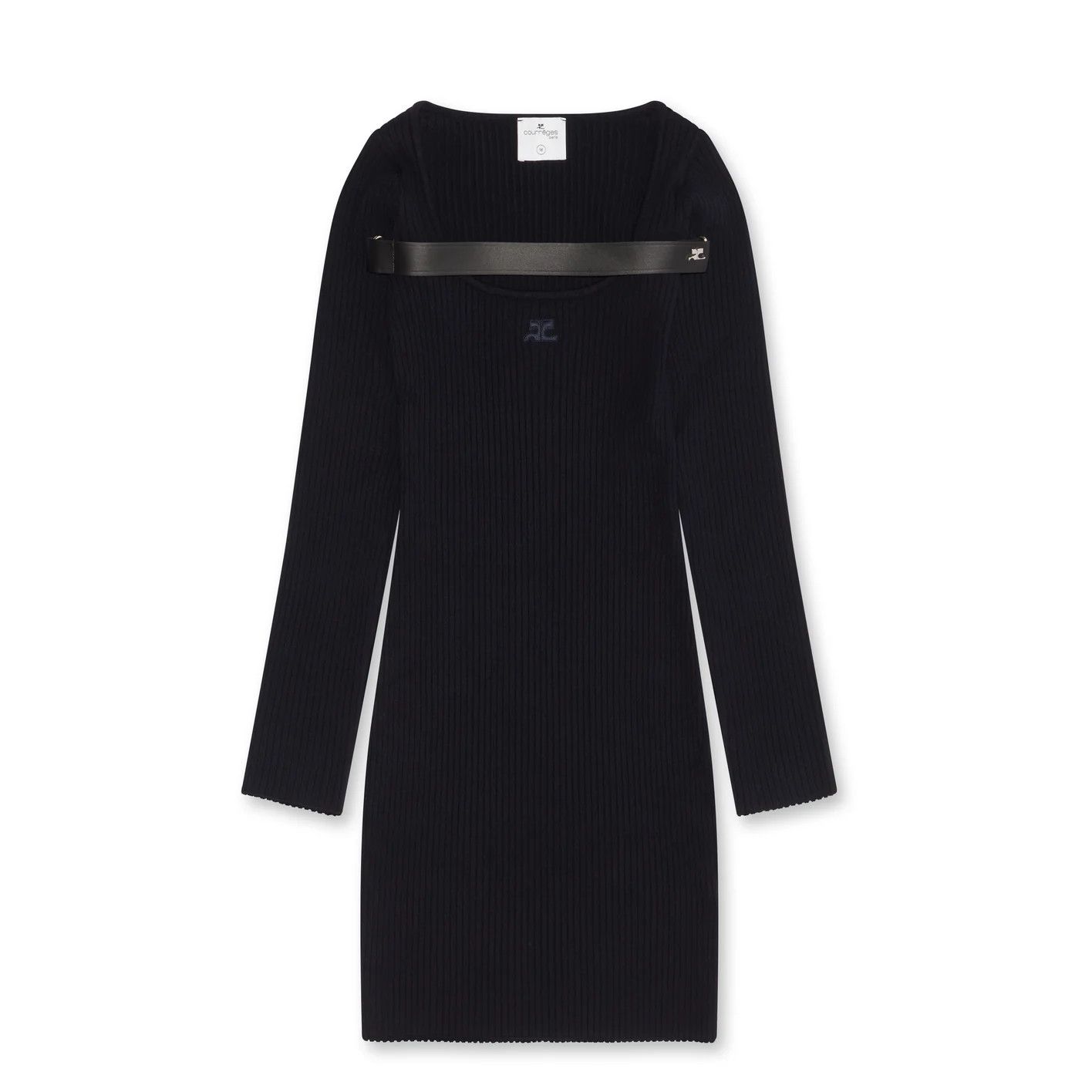 Courreges o1mle0824 Rib Knit LS Racer Dress in Navy Size S / US 4 / IT 40 - 1 Thumbnail
