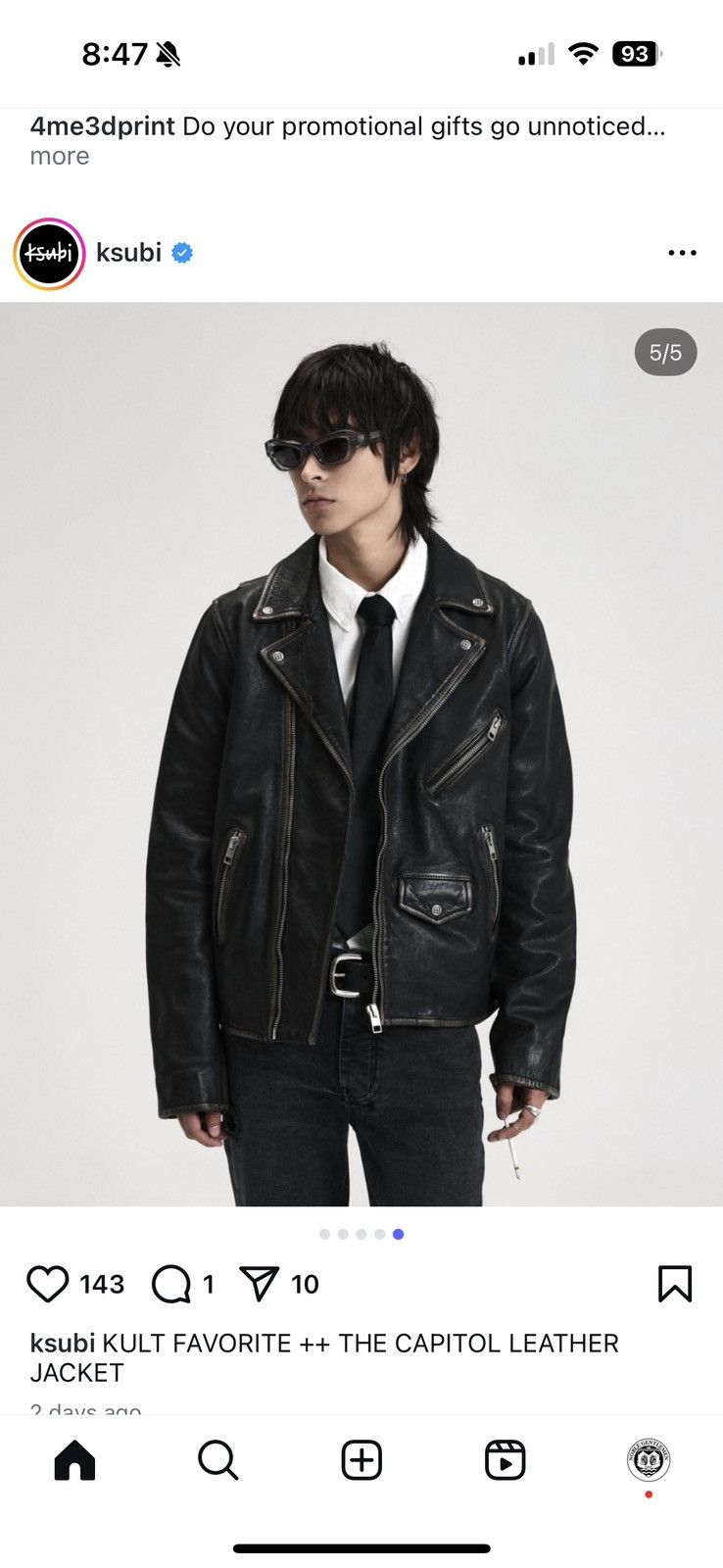 Ksubi Sott Capital Leather Size US M / EU 48-50 / 2 - 2 Thumbnail