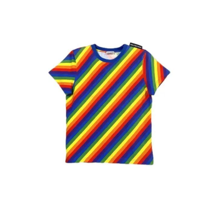 Other Balenciaga Balenciaga Rainbow Striped Short Sleeve TShirt Size US S / EU 44-46 / 1 - 1 Thumbnail