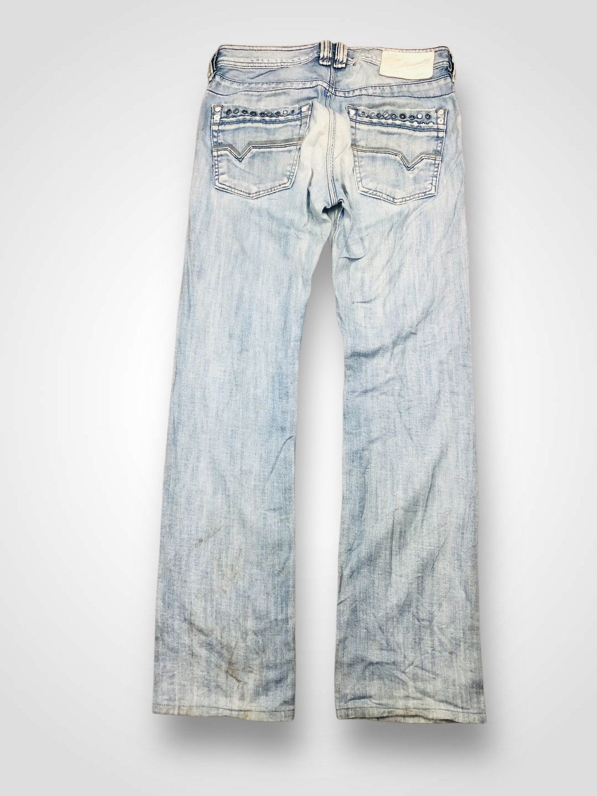 Diesel DIESEL Timmen W29 L32 Slim Bootcut Studded Jeans (38) Size US 29 - 2 Thumbnail