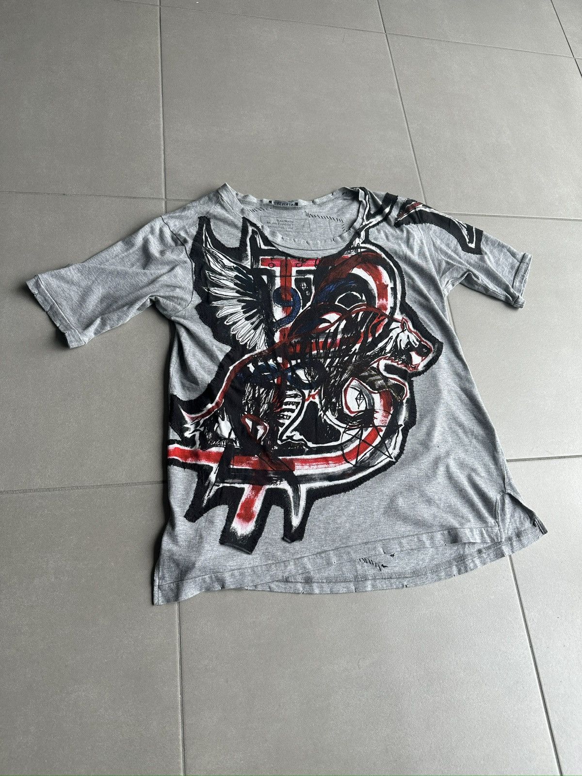 Balmain Balmain Homme SS11 distressed graffiti T-shirt Size US S / EU 44-46 / 1 - 2 Thumbnail