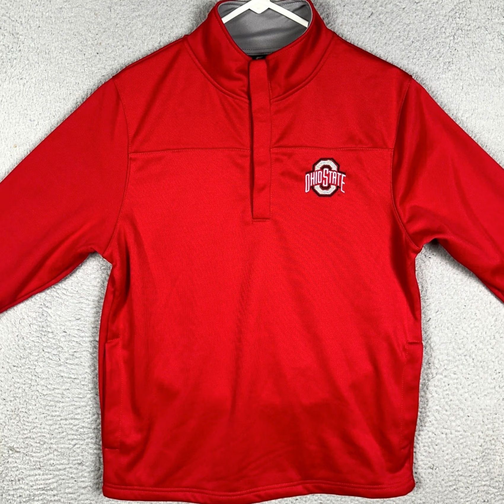 Vintage Ohio State Buckeyes Colosseum Quarter-Zip Pullover Sweatshirt Men M Red Embroidered Logo Zip Pockets Mock Neck Athletics Size US M / EU 48-50 / 2 - 3 Thumbnail
