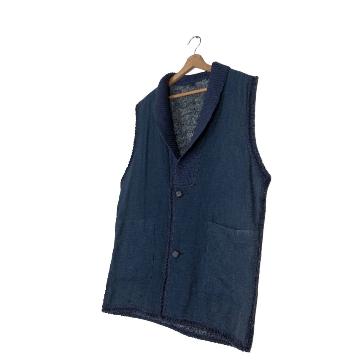 Indigo 🔥Vtg Indigo Blue Denim Vest Big Logo Traditional Japanese Size US M / EU 48-50 / 2 - 4 Thumbnail