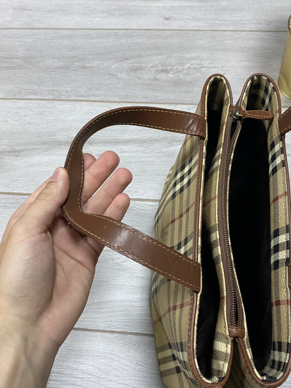Burberry Burberry vintage nova check leather canvas bag Size ONE SIZE - 6 Thumbnail