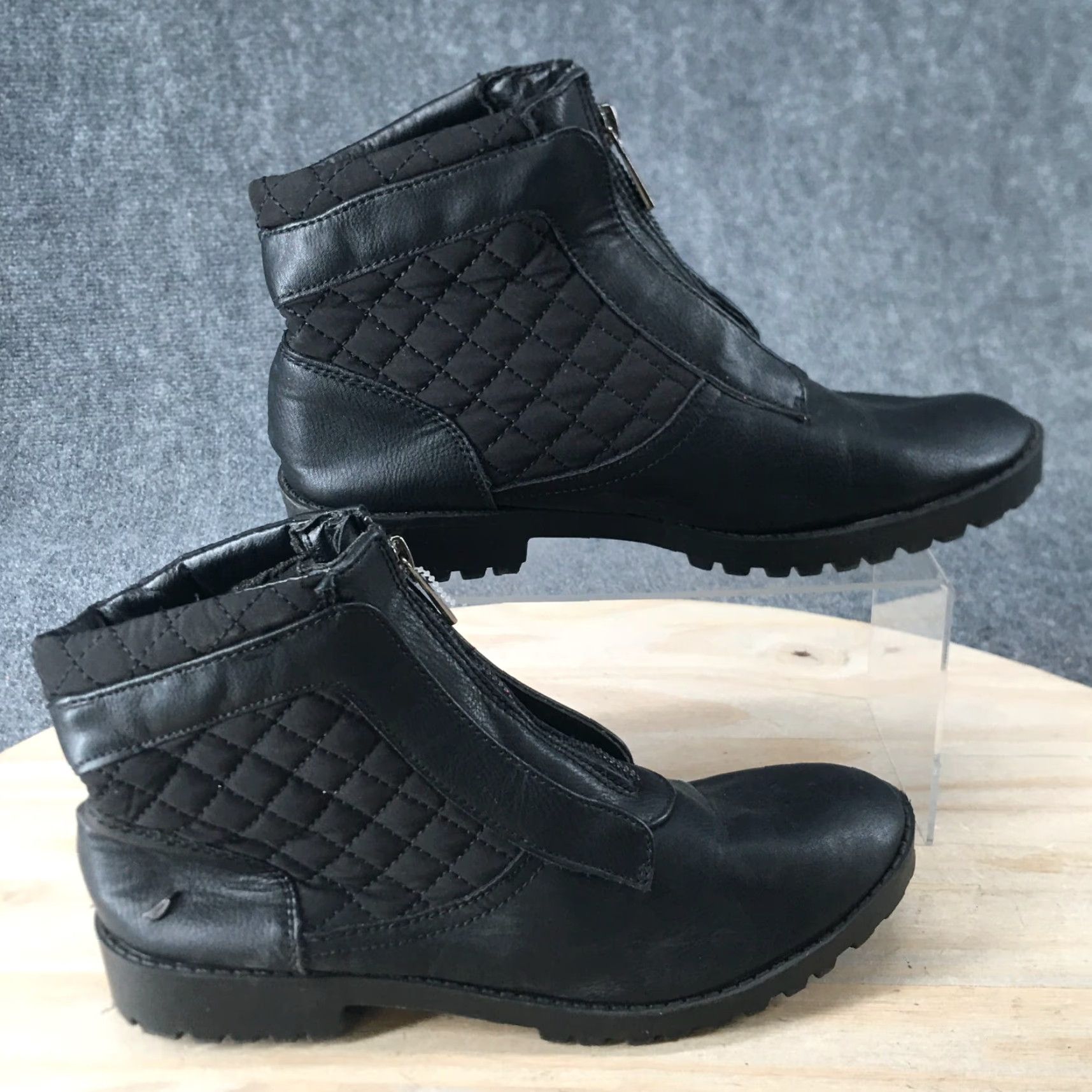 Nautica Nautica Boots Charis Ankle Booties Zip Up Black Faux Leather Womens 8 Boots Black Charis Nautica Zip Up Comfort Size US 8 / IT 38 - 2 Thumbnail