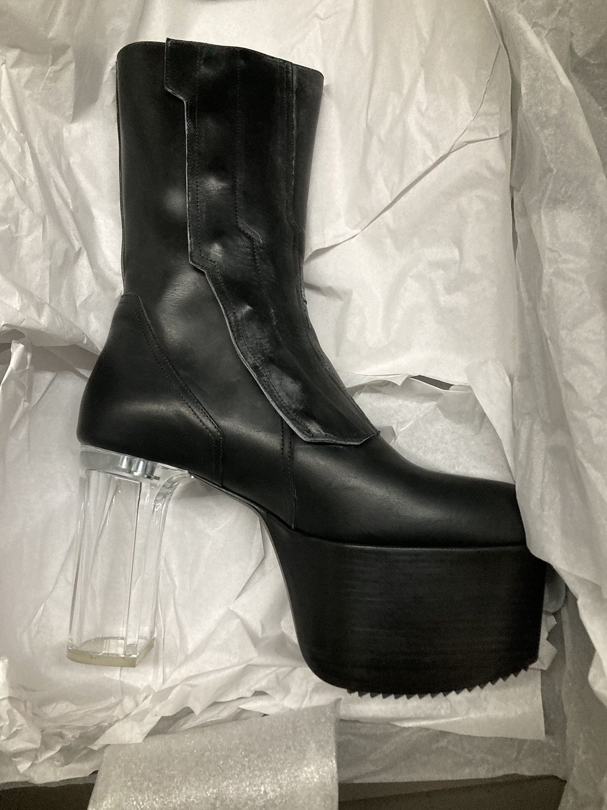 Rick Owens NEVER WORN Biker platform leather boots by Rick Owens Size US 9 / EU 42 - 14 Thumbnail