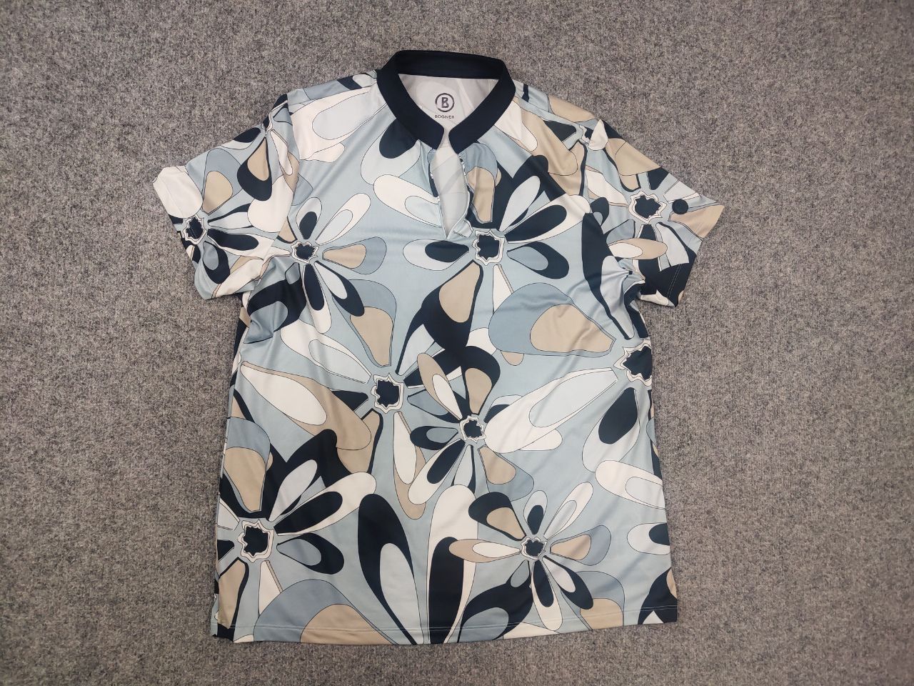 Bogner Bogner Zenia Art Blue Stretch Jersey Half Golf Polo Shirt Size US M / EU 48-50 / 2 - 4 Thumbnail
