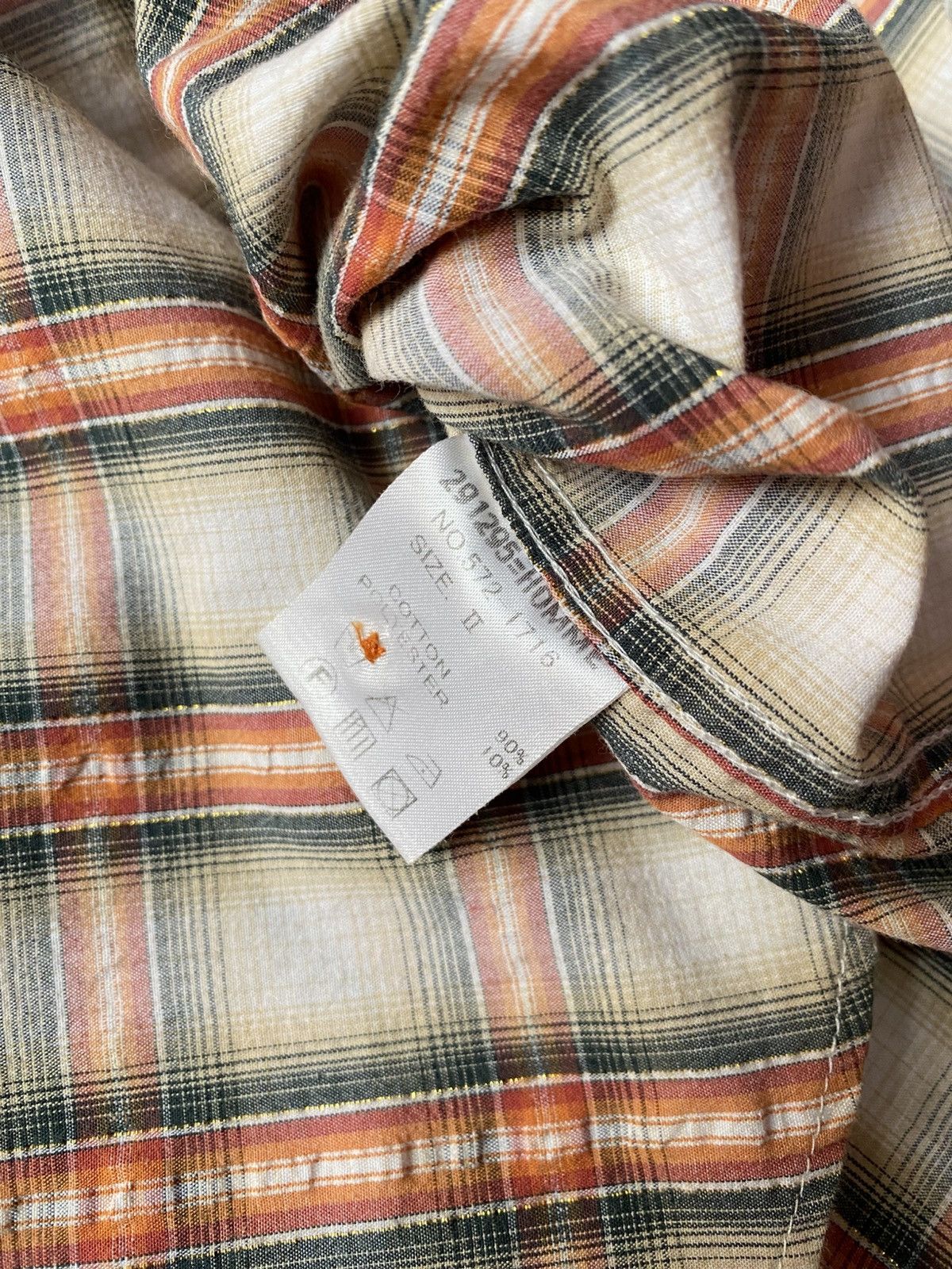 291295=Homme 291295 HOMME Plaid Shirt Button Size US M / EU 48-50 / 2 - 10 Thumbnail