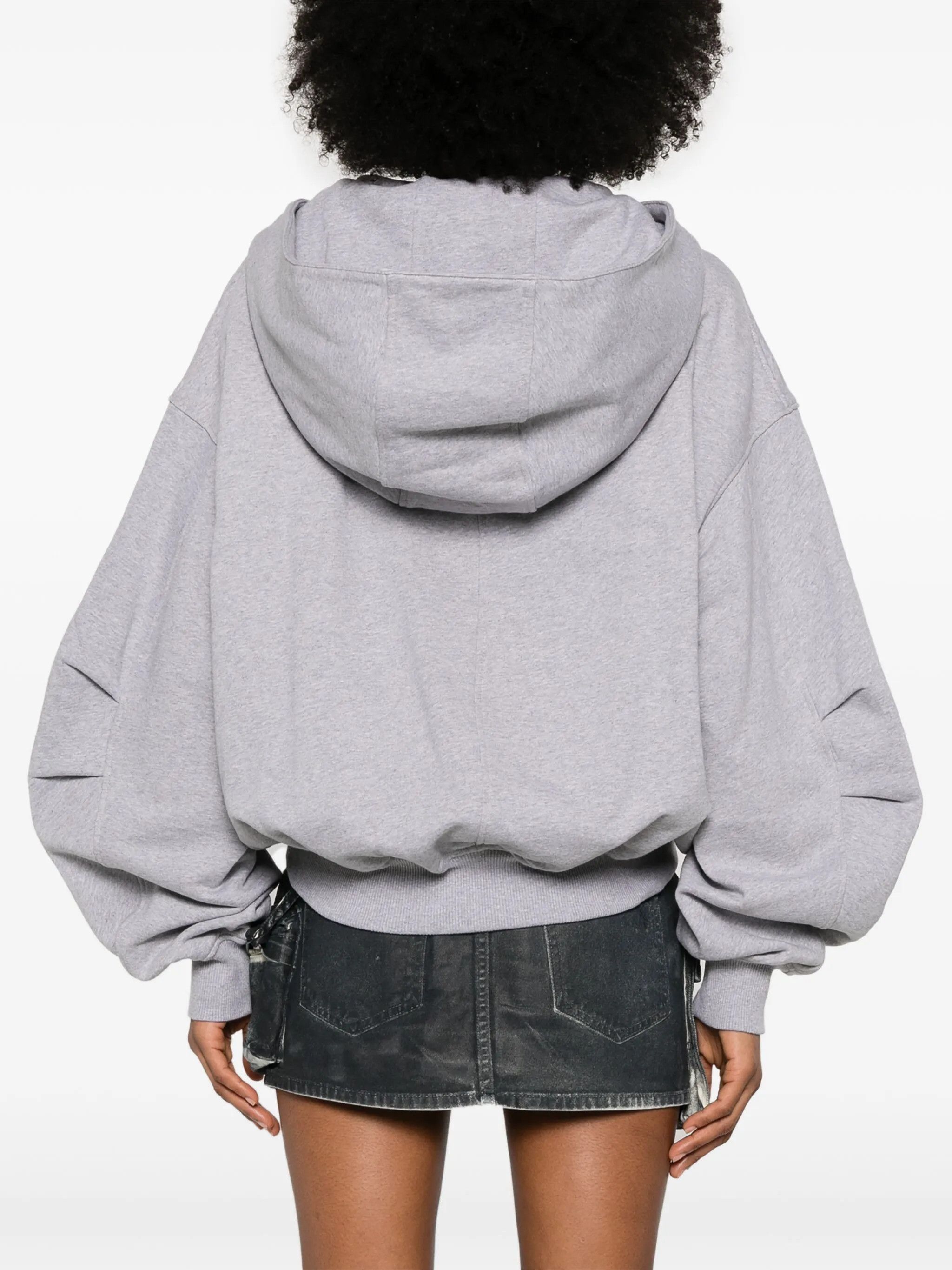 The Attico o1s22i1n0325 Melange Loose Hoodie in Grey Size XS / US 0-2 / IT 36-38 - 4 Thumbnail