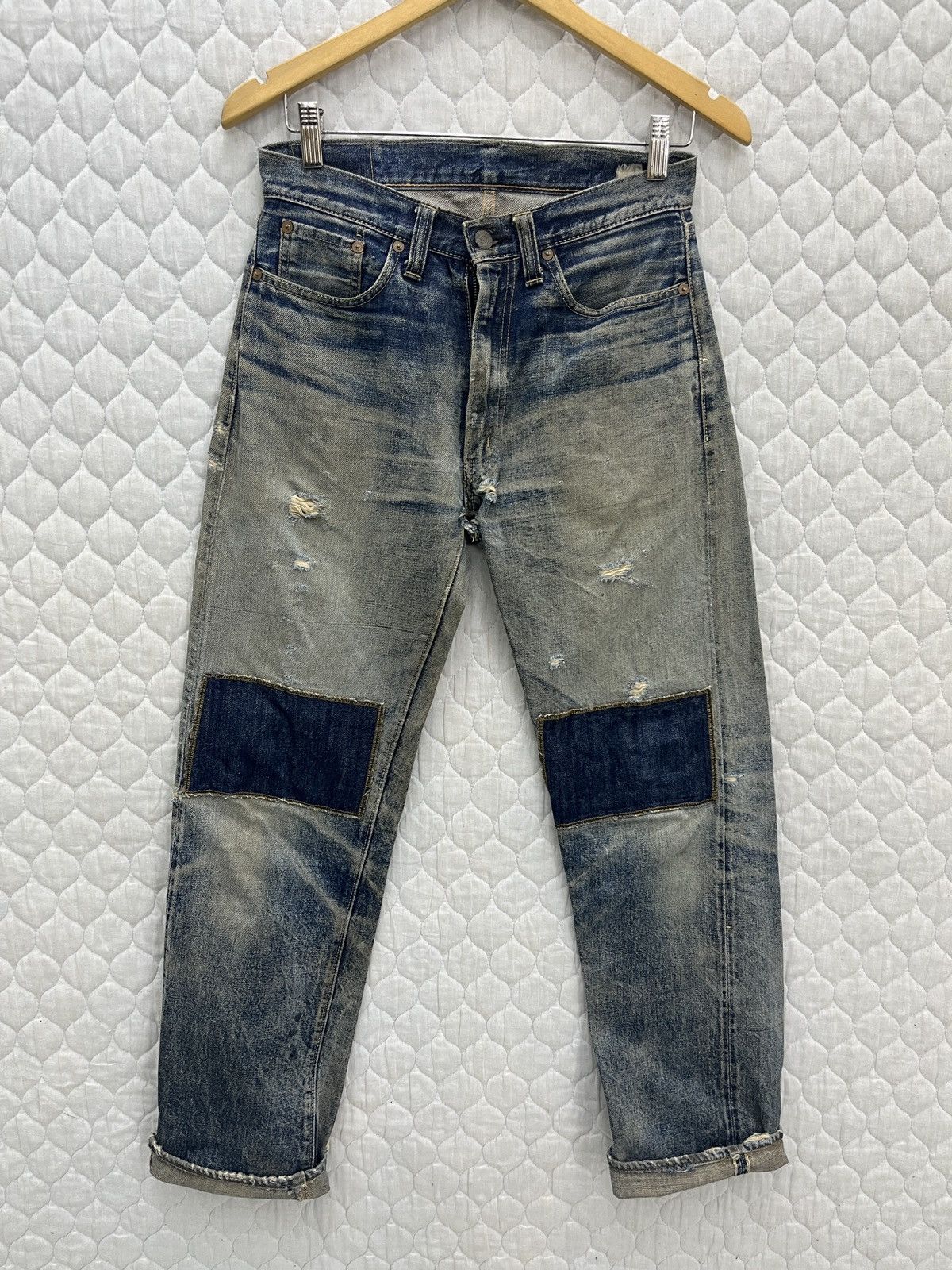 Sugar Cane 🔥🔥🔥RARE VTG SUGAR CANE DISTRESSED SELVEDGE DENIM Size US 29 - 1 Thumbnail