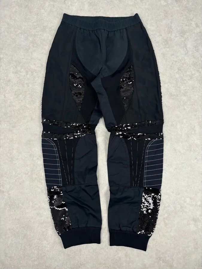 Iceberg 2000s Iceberg Black Cotton Sequin Biker Pants Size US 30 / EU 46 - 1 Thumbnail