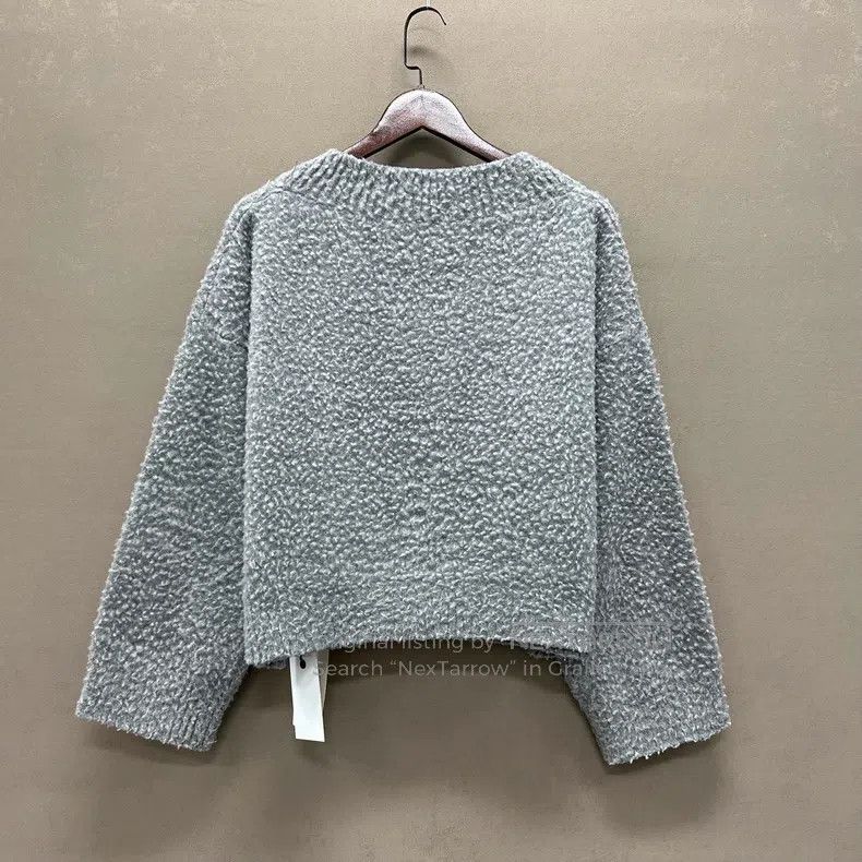 Loewe Loewe Light gray loose V-neck wool sweater Size S / US 4 / IT 40 - 2 Thumbnail