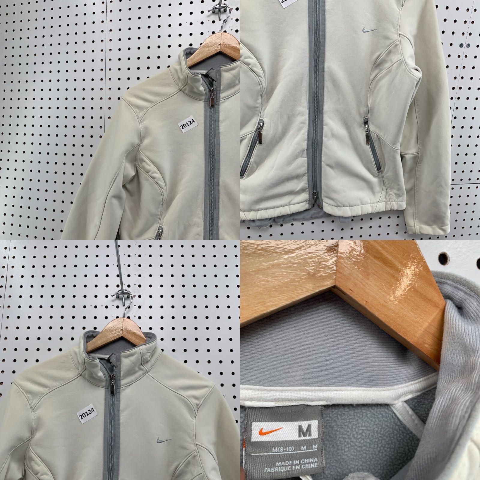 Nike VINTAGE Nike Fleece Full Zip Jacket Womens Medium Pockets Size M Ivory Jersey Size M / US 6-8 / IT 42-44 - 8 Thumbnail