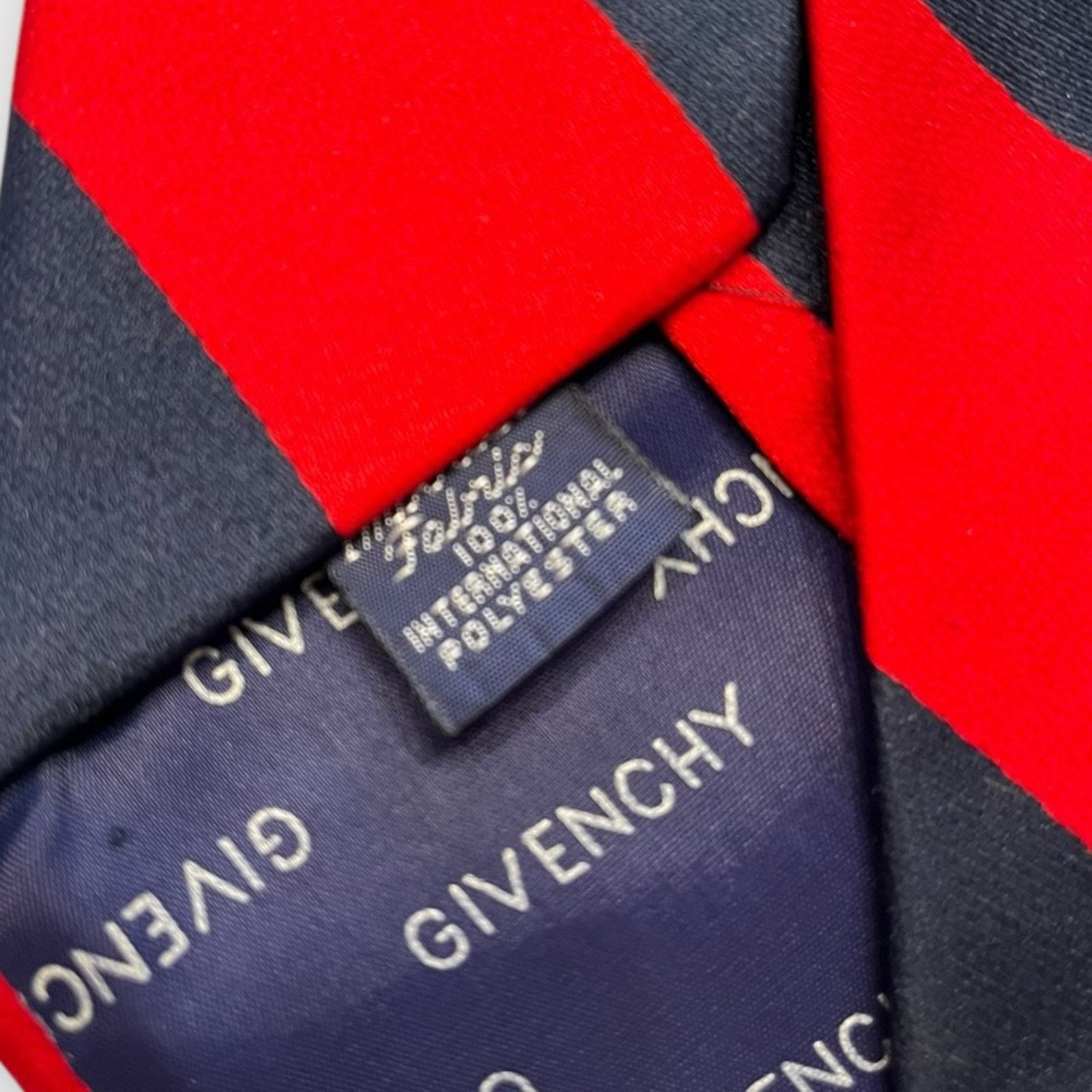 Givenchy GIVENCHY Vintage navy & red diagonal stripe tie preppy Size ONE SIZE - 3 Thumbnail