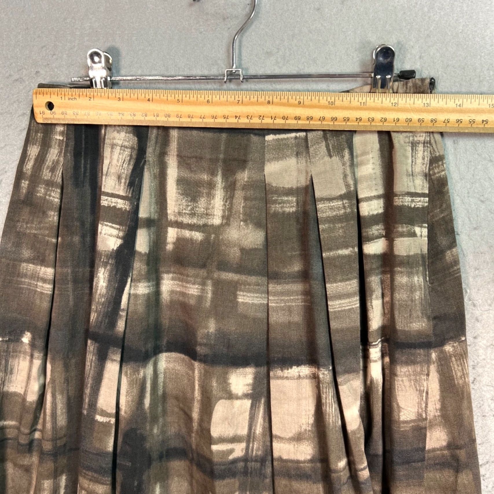 Max Mara Max Mara Weekend Womens Skirt A-Line Beige/Brown Abstract Plaid Print Size 26" / US 2 / IT 38 - 4 Thumbnail
