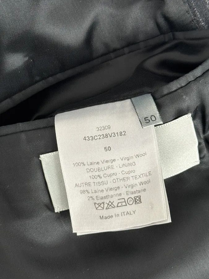 Dior 2010s Dior Grey Wool White Pinstripe Blazer Jacket by Kris Van Assche Size 42R - 13 Thumbnail