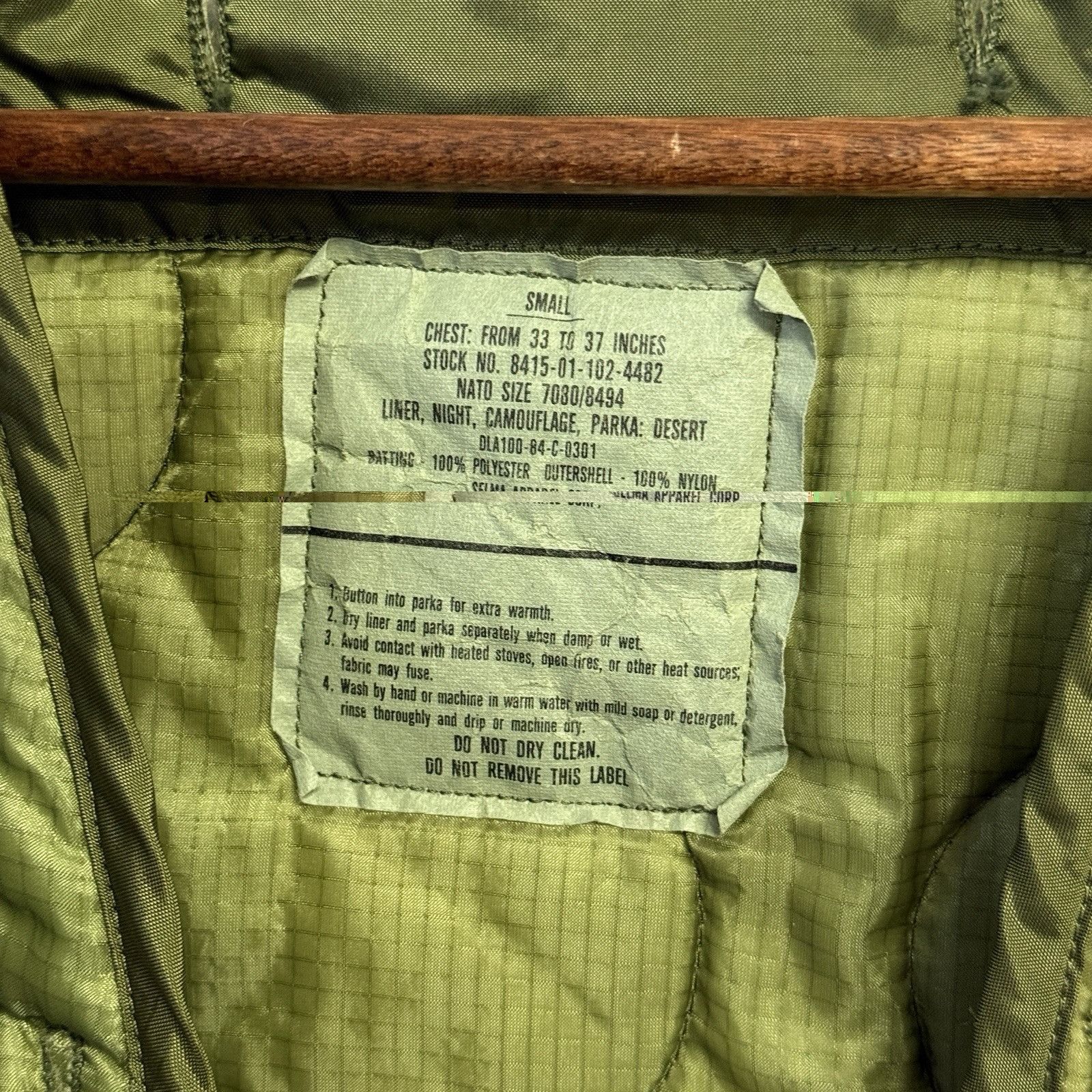 Vintage Vintage US Military Cold Weather Liner Parka Desert Mens S Size US S / EU 44-46 / 1 - 6 Thumbnail