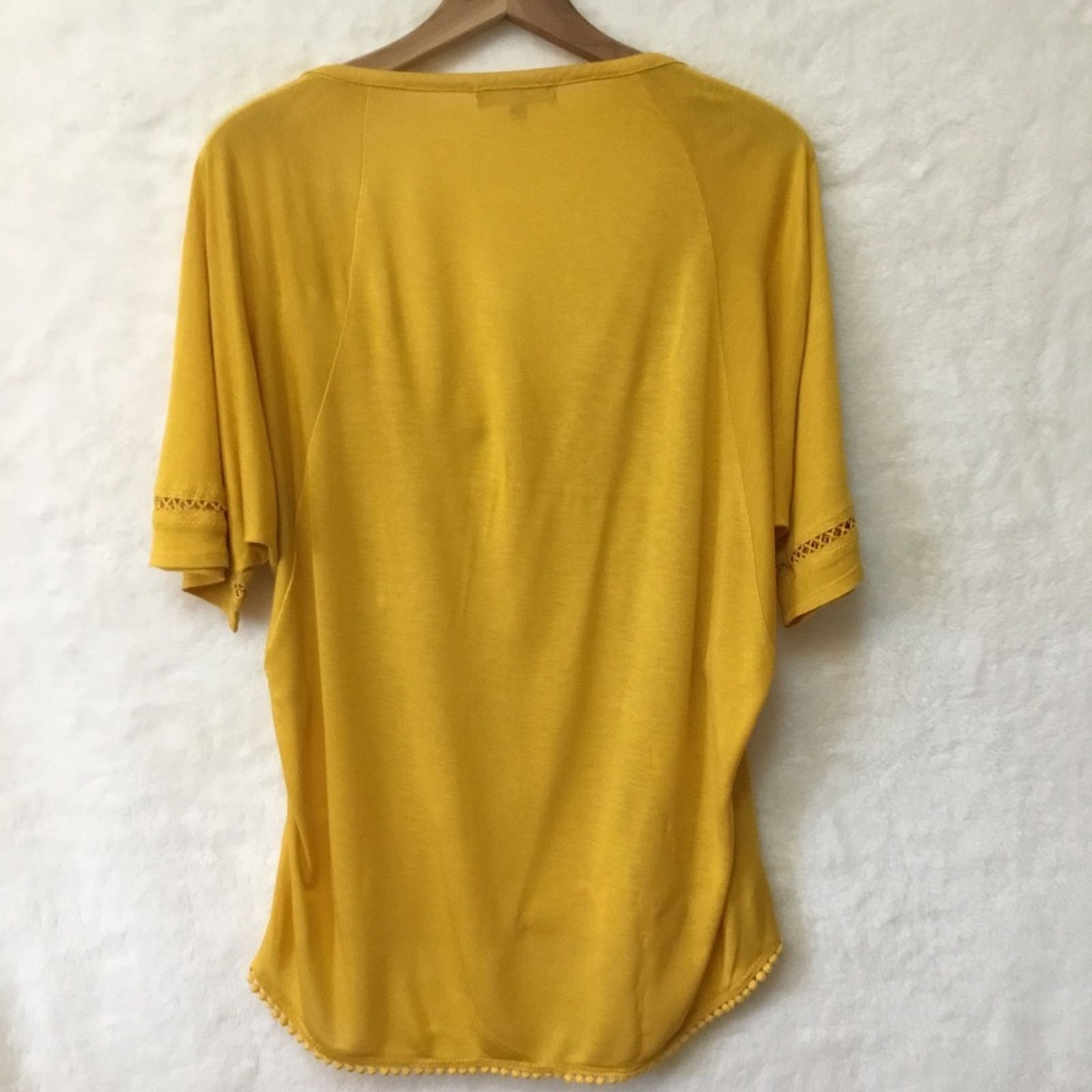 Other Anthropologie One September Yellow Embroidered Shirt Size S / US 4 / IT 40 - 8 Thumbnail