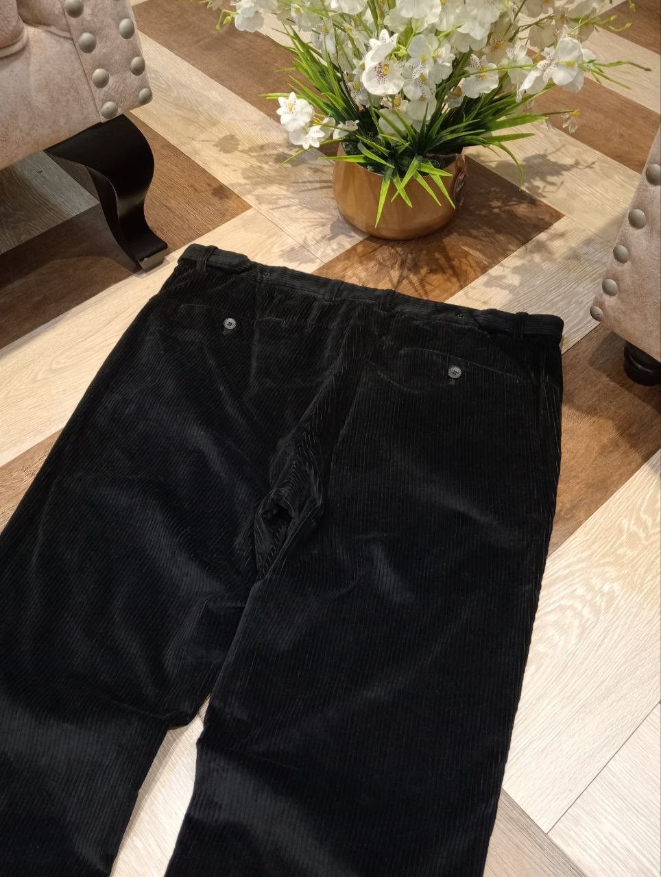 Emporio Armani EMPORIO ARMANI MATT LINE BLACK CORDUROY PANTS Size US 38 / EU 54 - 9 Thumbnail