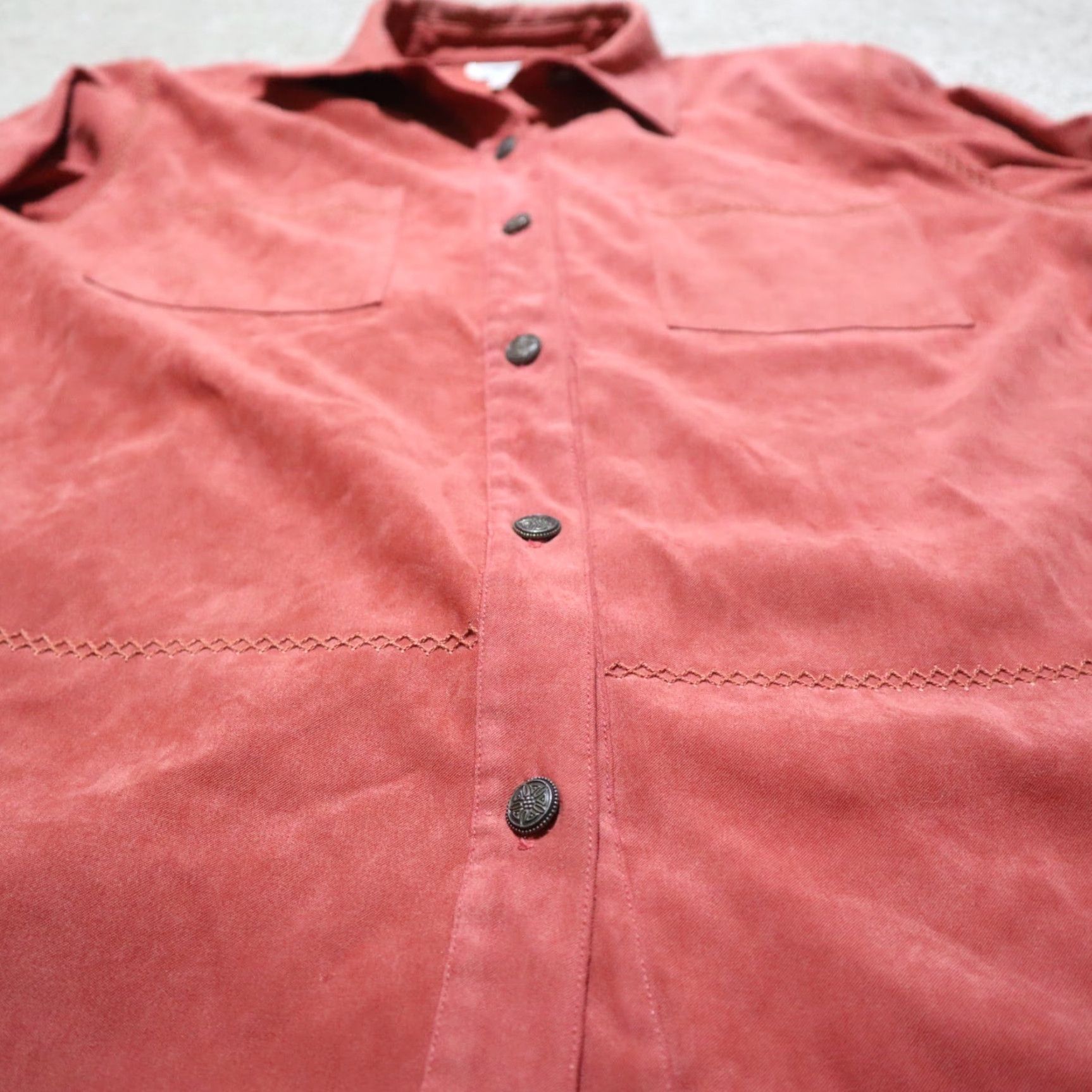 Vintage Alfred Dunner Red Button Up Coat Jacket Women's 10 Long Sleeve Lightweight All Seasons Fall Winter Business Formal Party/Cocktail Womens Size L / US 10 / IT 46 - 4 Thumbnail