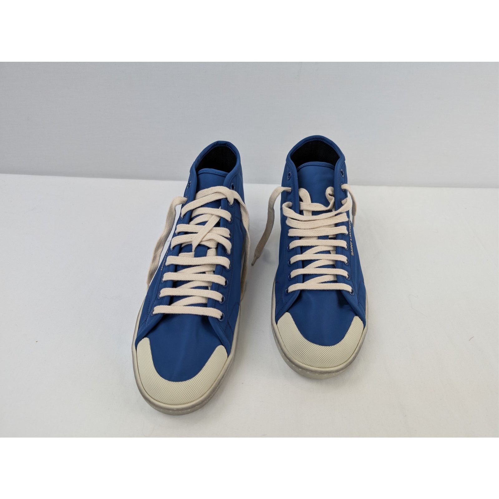 Saint Laurent Paris o1rshd1 Court Classic SL/39 mid-top sneakers in blue nylon Size US 9 / EU 42 - 8 Thumbnail