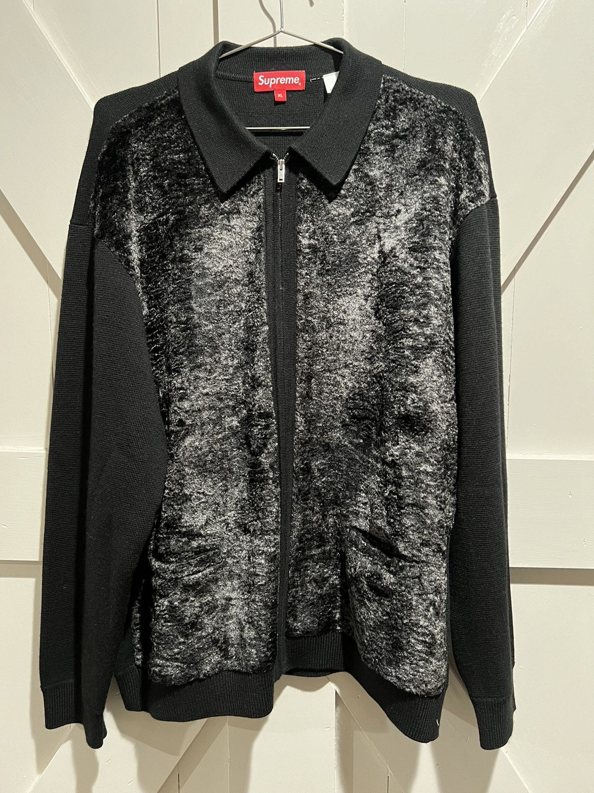 Supreme Supreme Faux Fur Zip Up Cardigan Black XL | Grailed