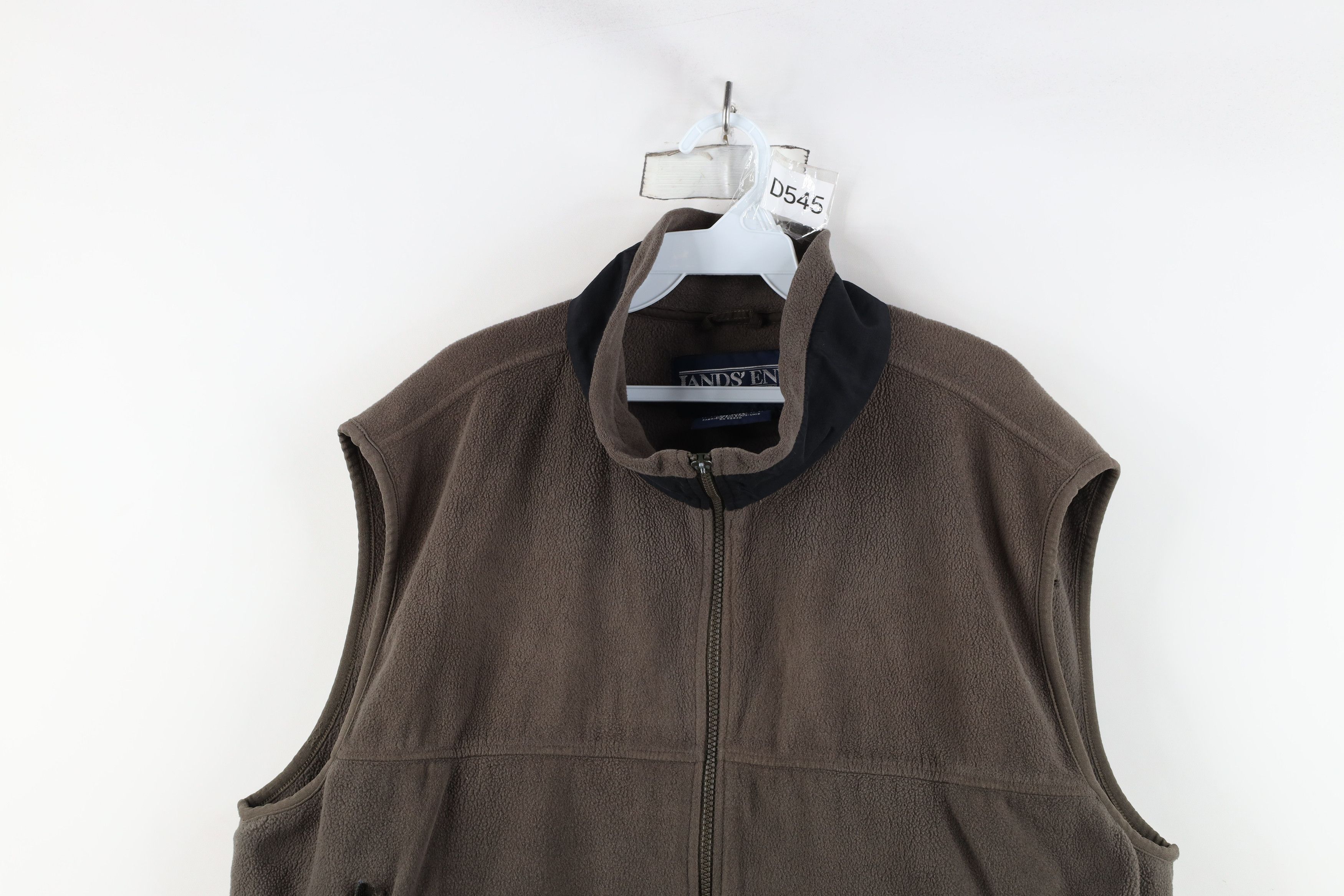 Lands' End × Vintage Vintage 90s Lands End Full Zip Fleece Vest Jacket Gray USA Size US XL / EU 56 / 4 - 2 Thumbnail