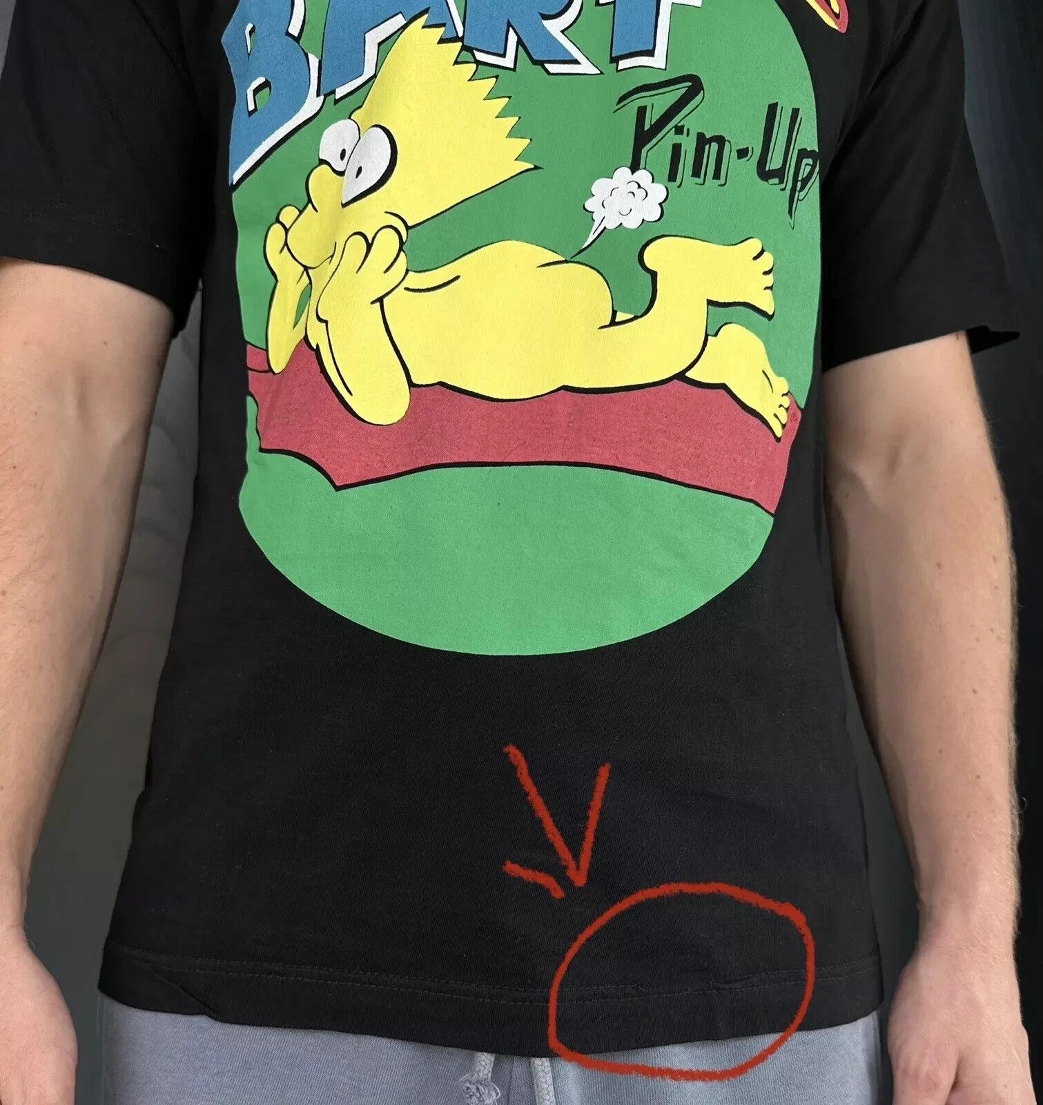 Vintage Vintage 1990s Promo TV Show Bart Simpson Pin-Up Tee Shirt Size US S / EU 44-46 / 1 - 5 Thumbnail