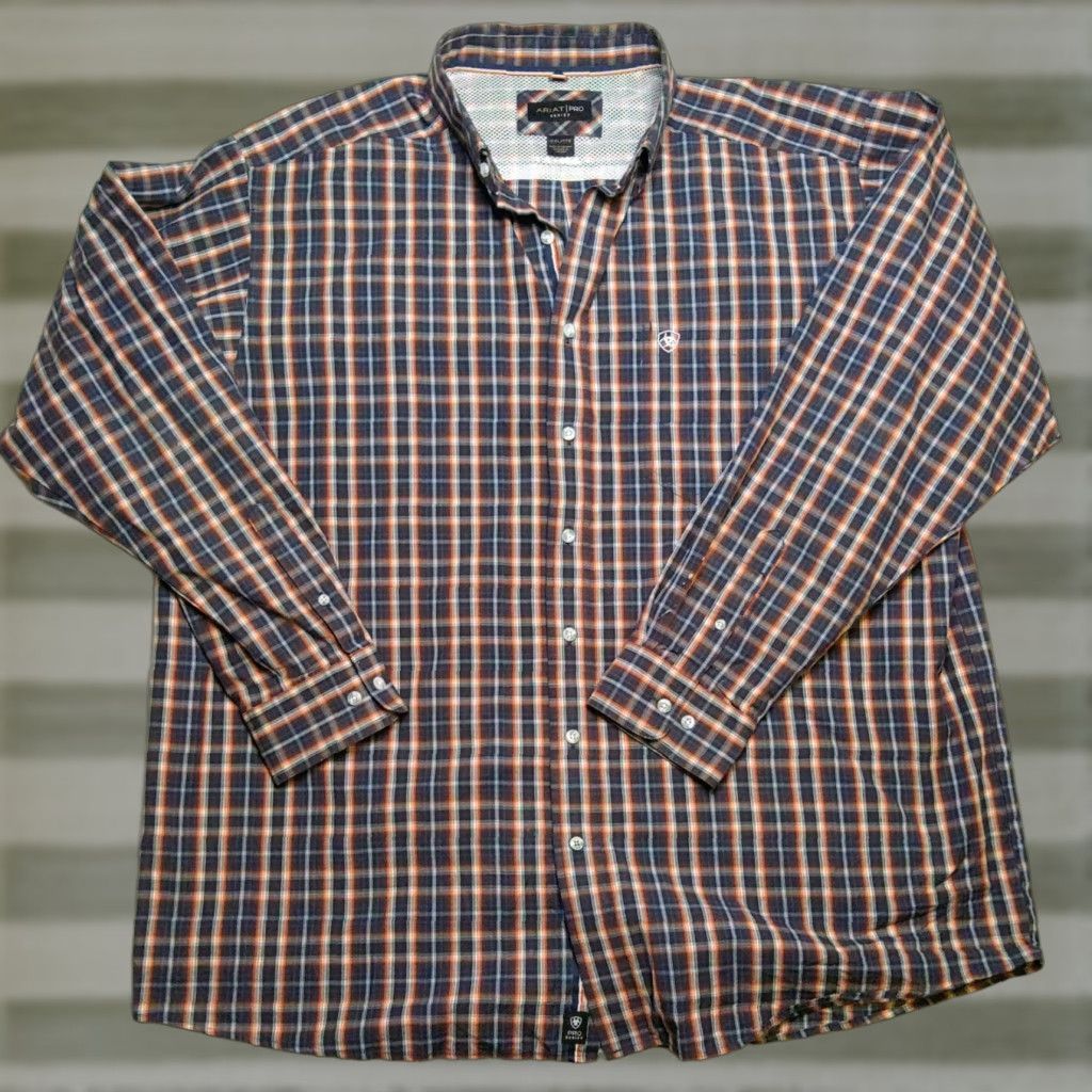 Ariat Ariat Pro Series Shirt Mens 2XL Red & Blue Plaid Button-Down Western Rodeo Size US XXL / EU 58 / 5 - 1 Thumbnail